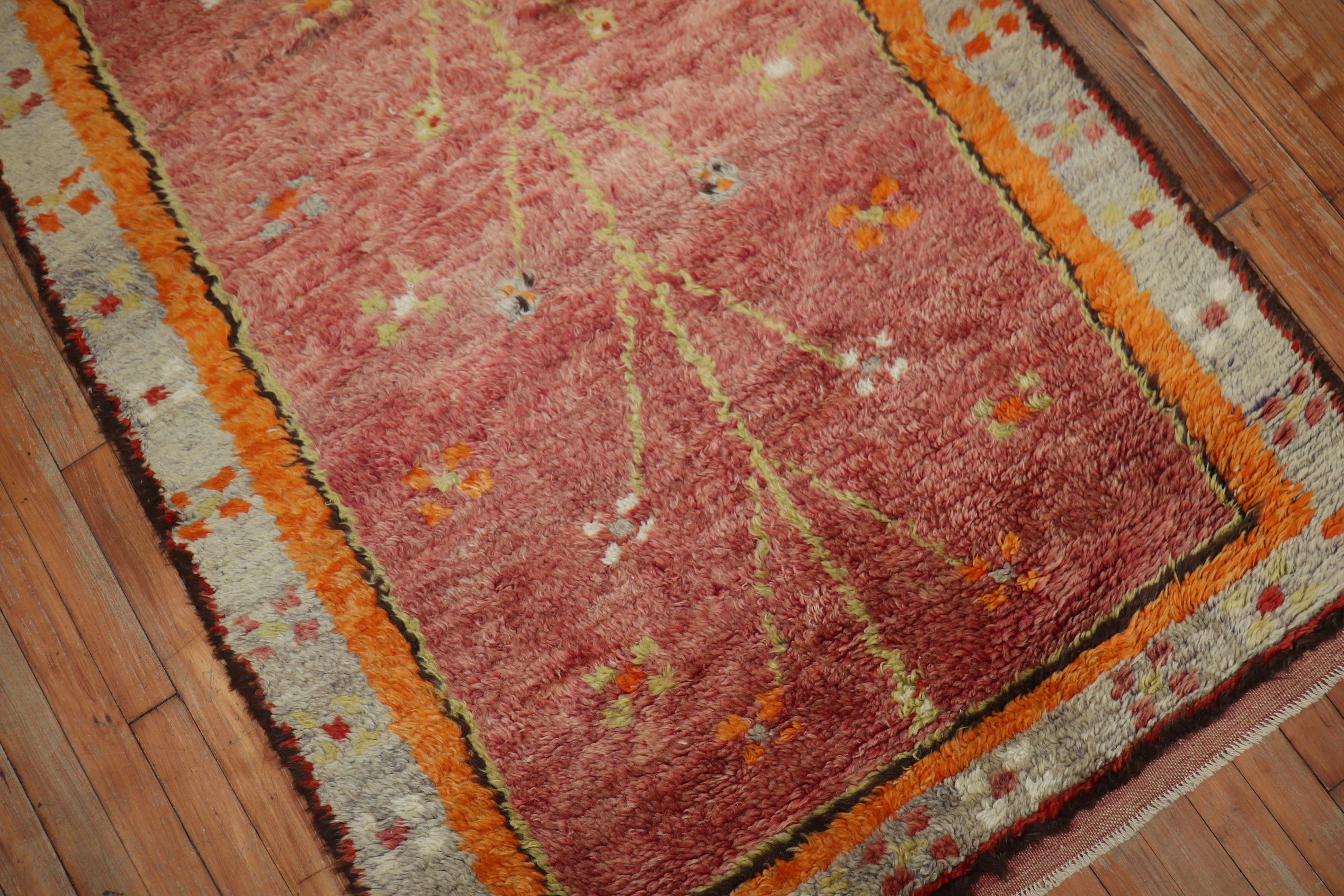 A Turkish Tulu shag rug with a floral design

Measures: 3'7