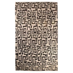 Vintage Turkish Tulu Rug in High Contrast Tribal Design