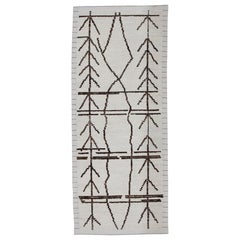 Tapis turc Tulu Ivory Brown Charcoal Tapis de laine tissé à la main 2
9" x 6
9"
