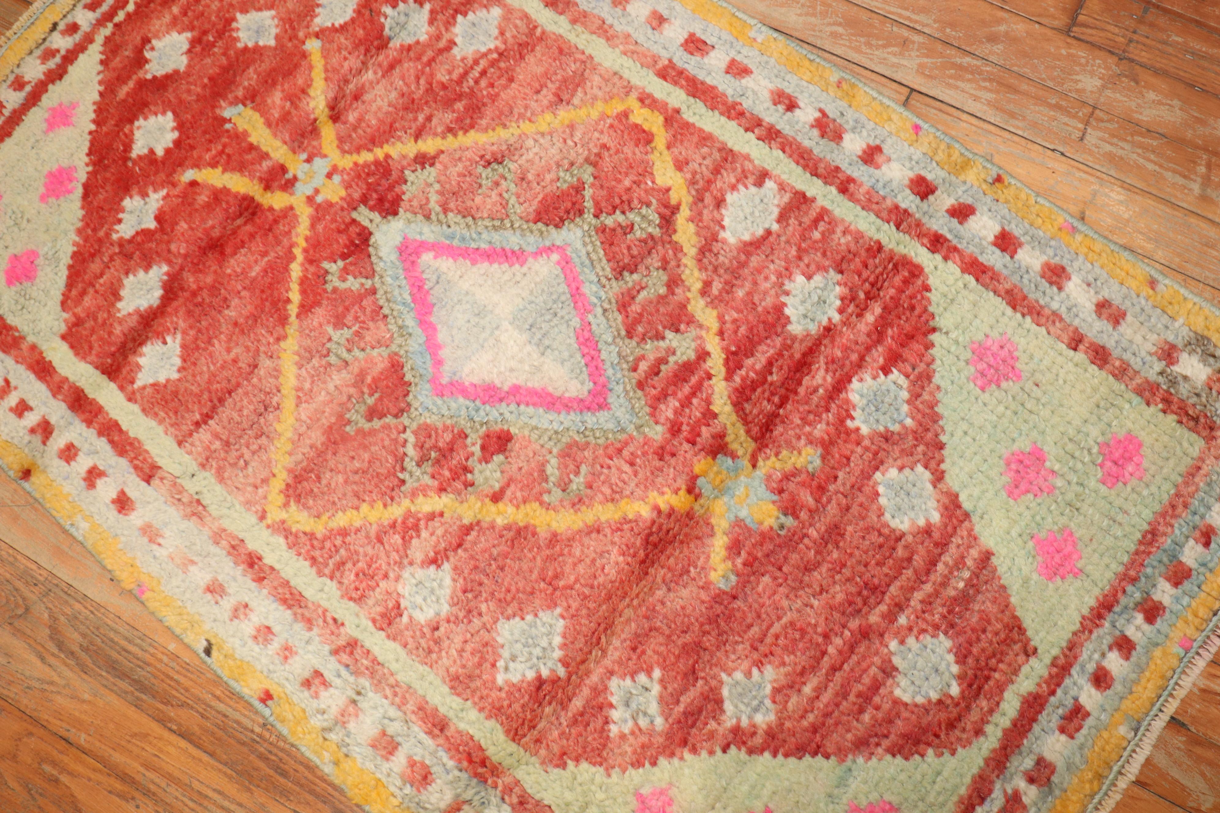 Hand-Knotted Turkish Tulu Scatter Size Rug For Sale