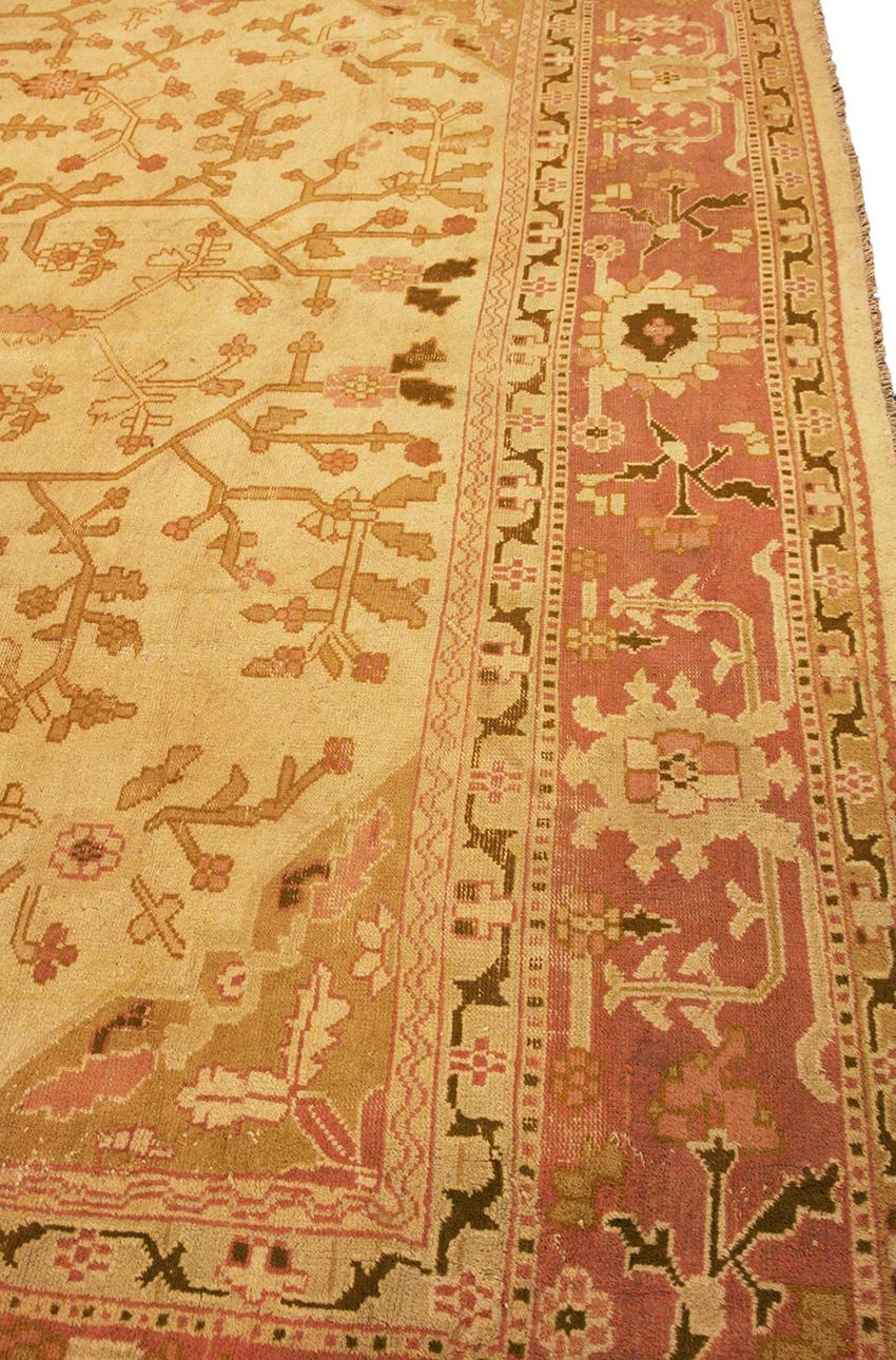 Wool Oushak Rug Early 19th Century For Sale