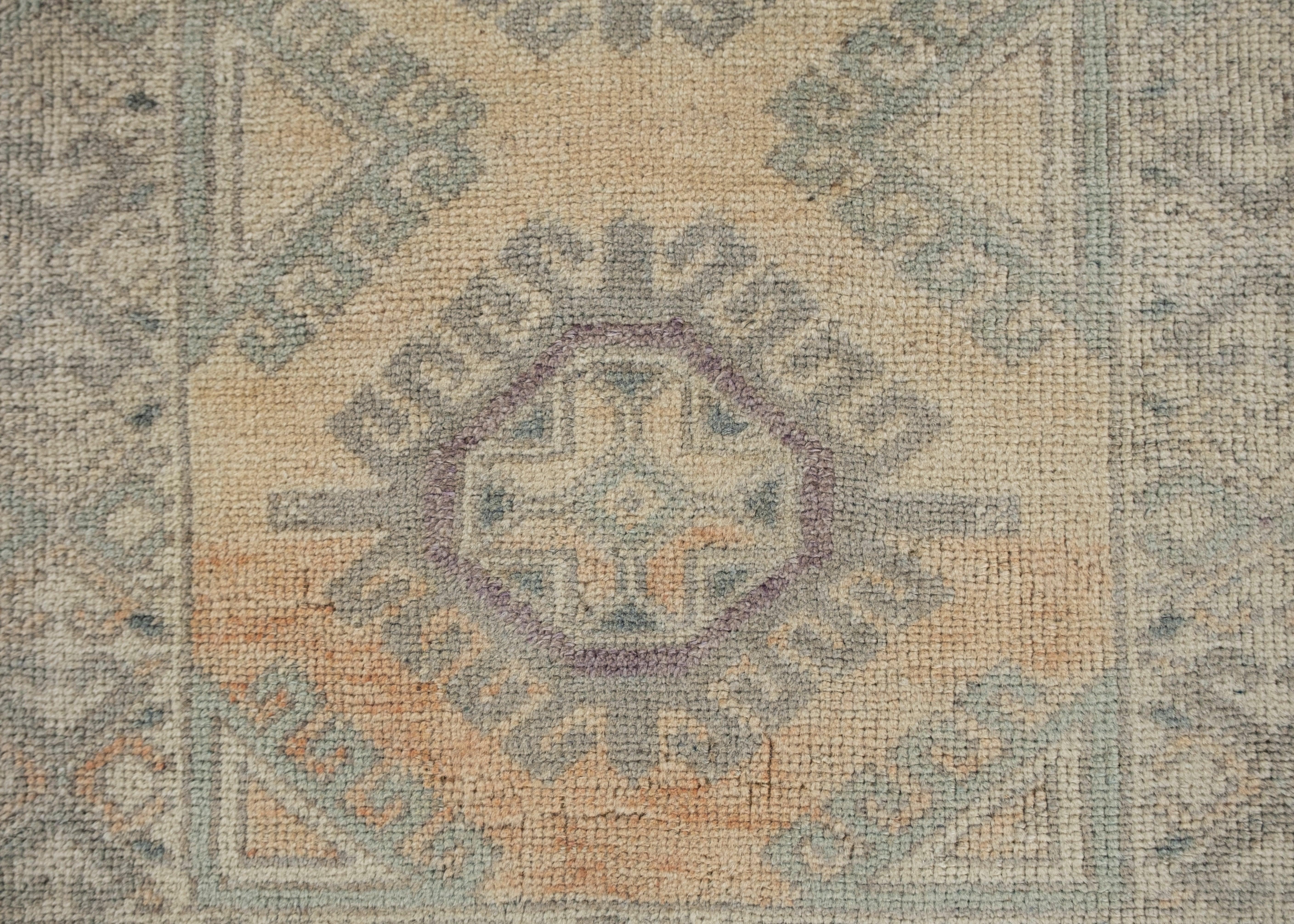 Oushak Rug Oriental Hand Knotted Turkish Oushak 3'1