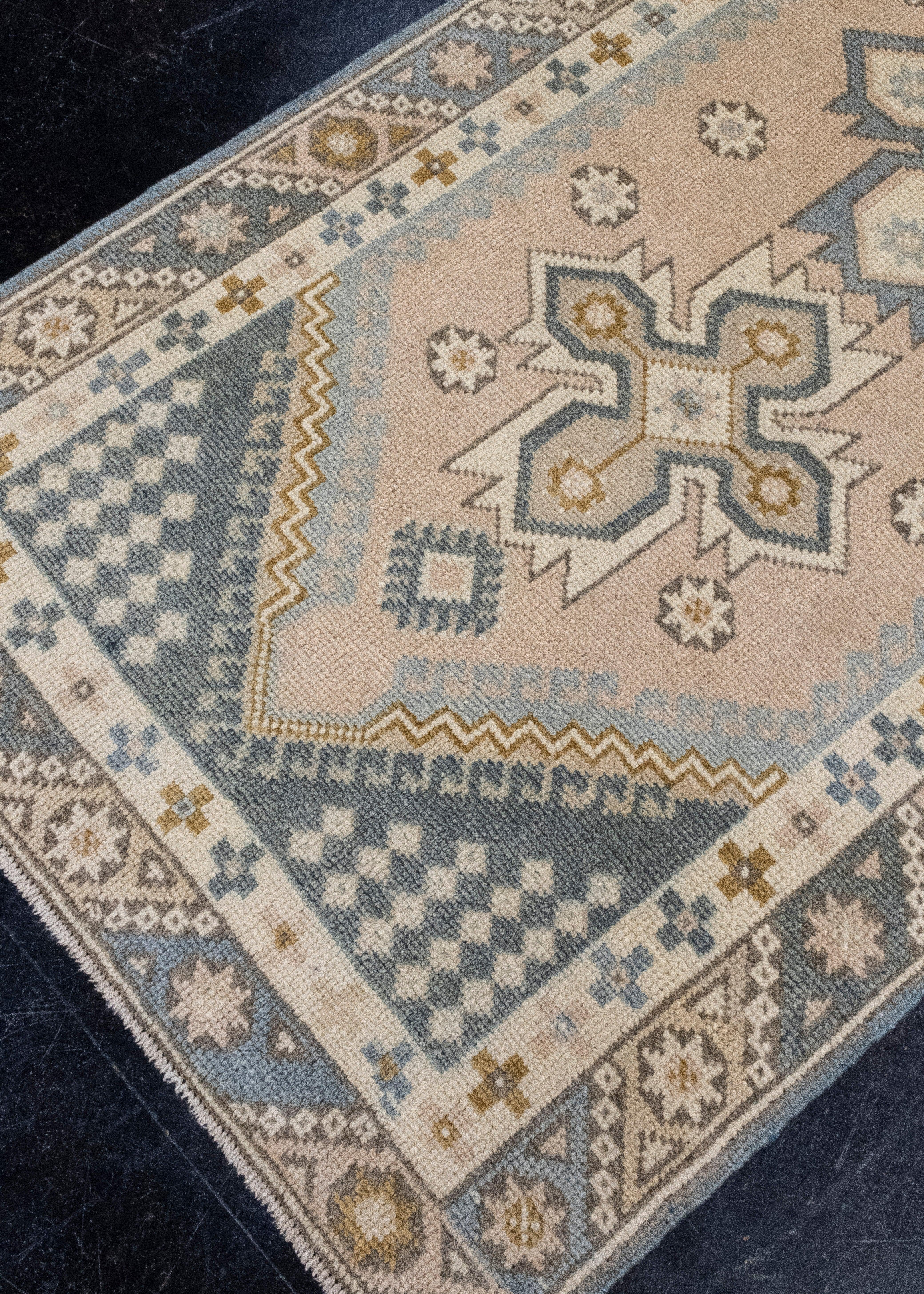 Noué à la main Tapis turc vintage d'Anatolie 2'7