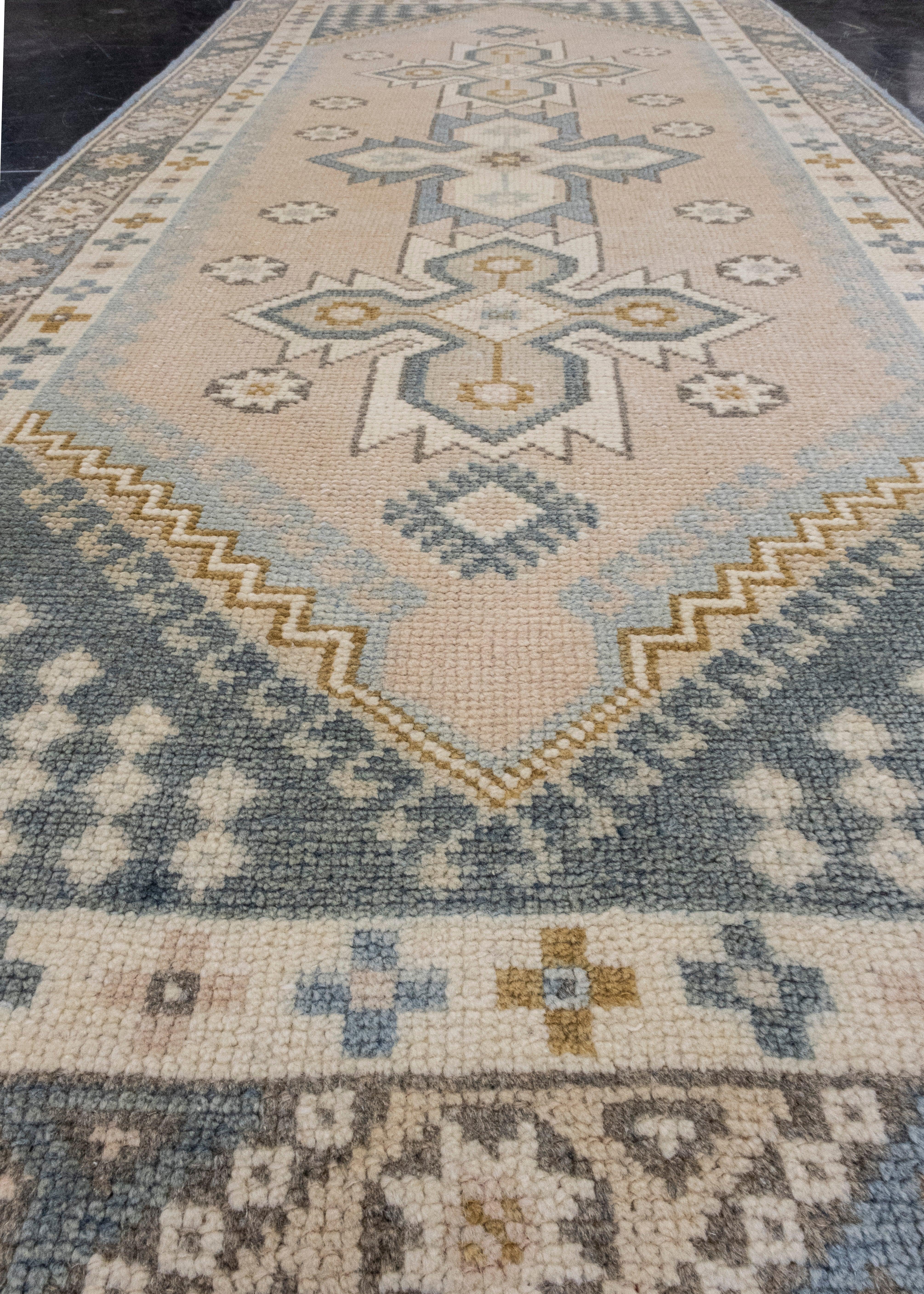 Laine Tapis turc vintage d'Anatolie 2'7