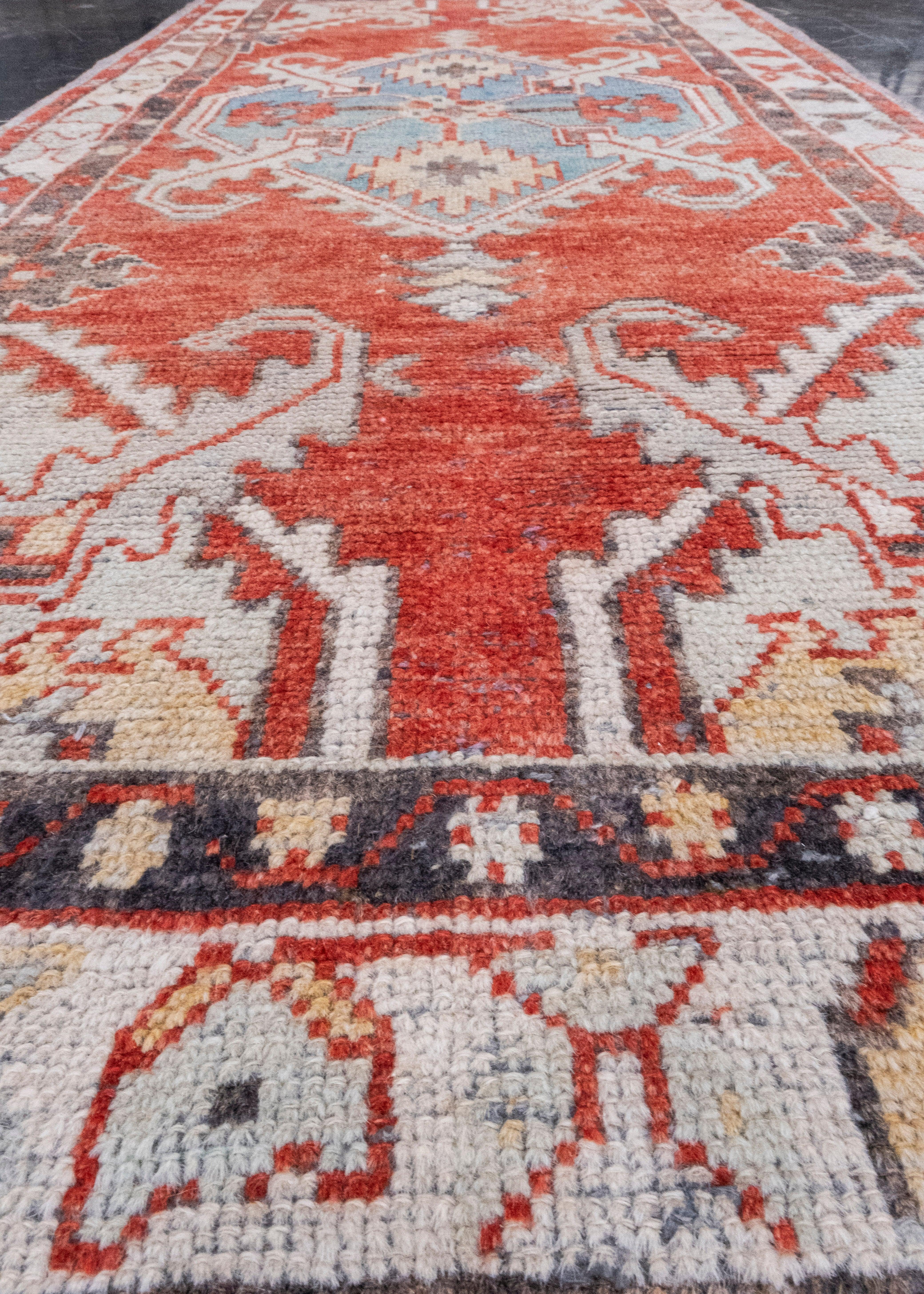 Laine Tapis turc vintage d'Anatolie 2'8