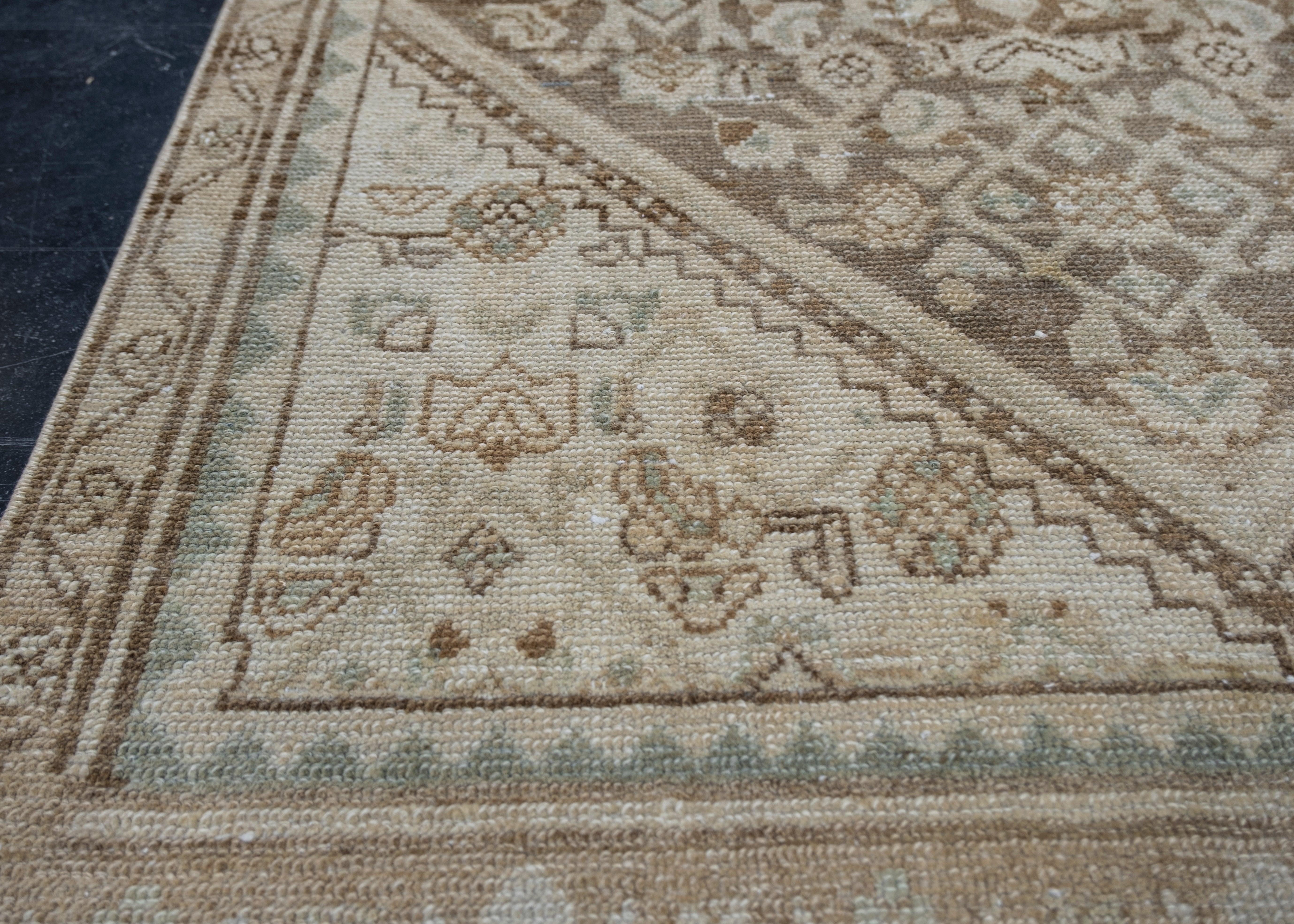 Hand-Knotted Turkish Vintage Anatolian Rug 3' x 11'8