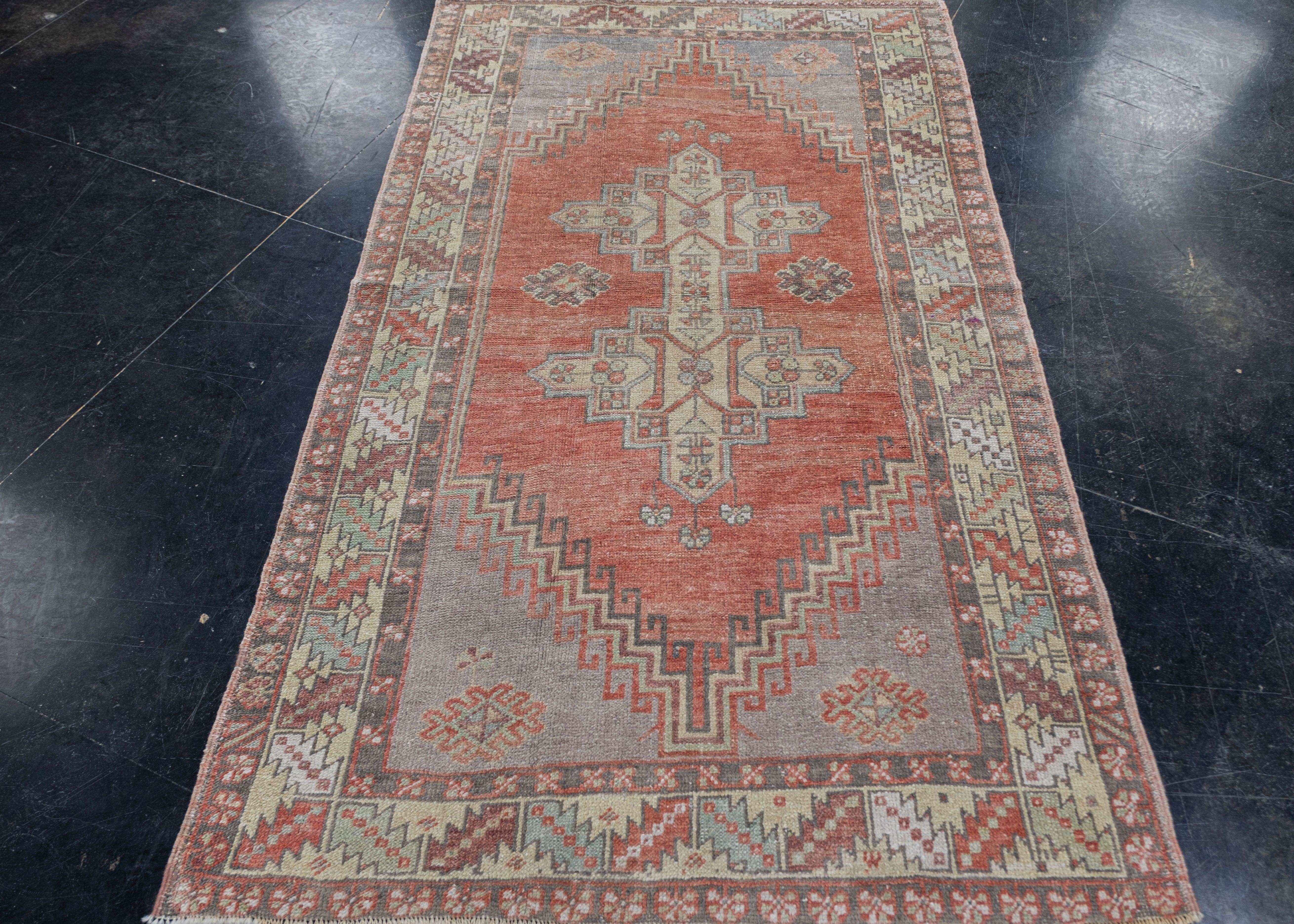 Turkish Vintage Anatolian Rug 3'10