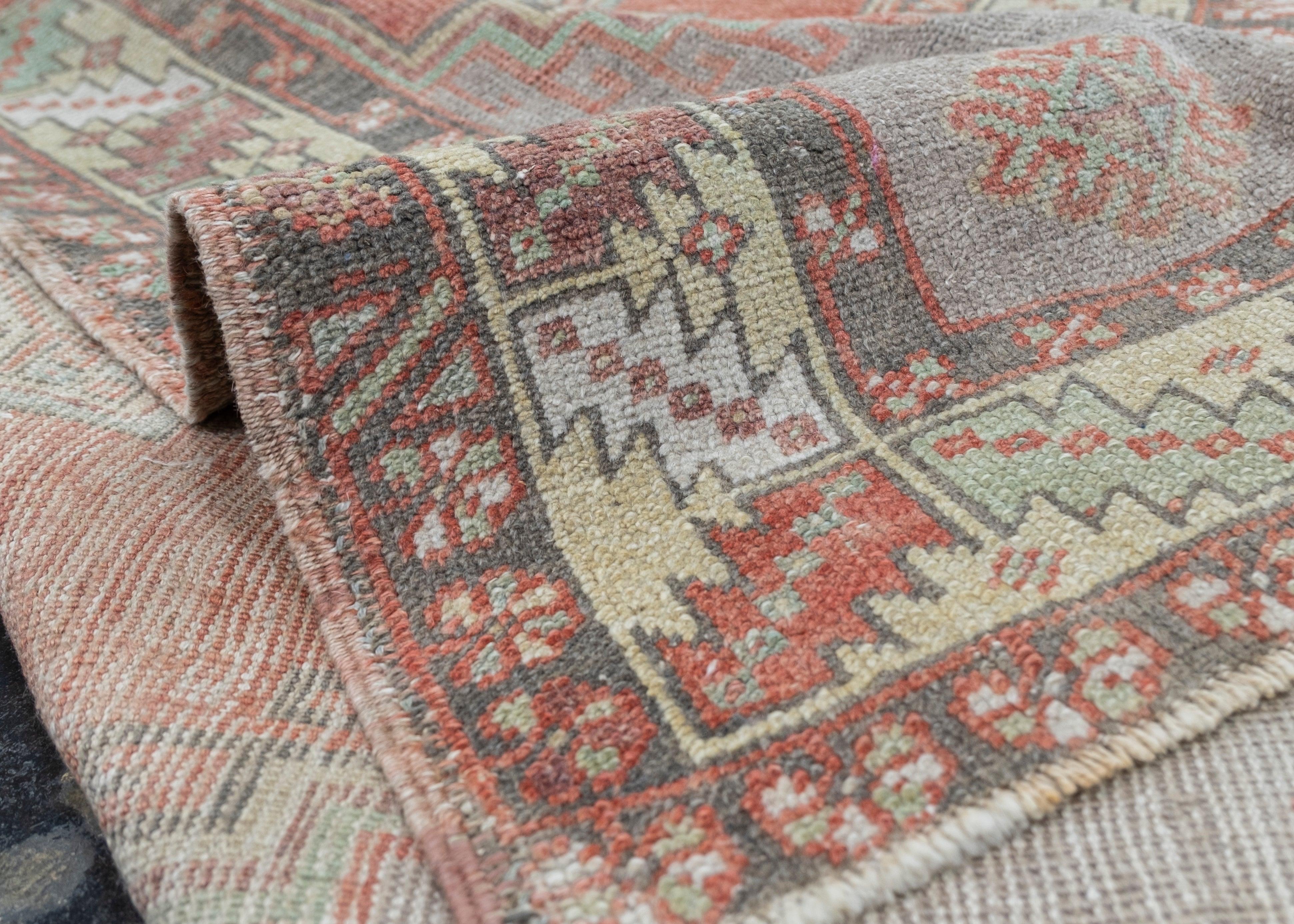 Hand-Knotted Turkish Vintage Anatolian Rug 3'10