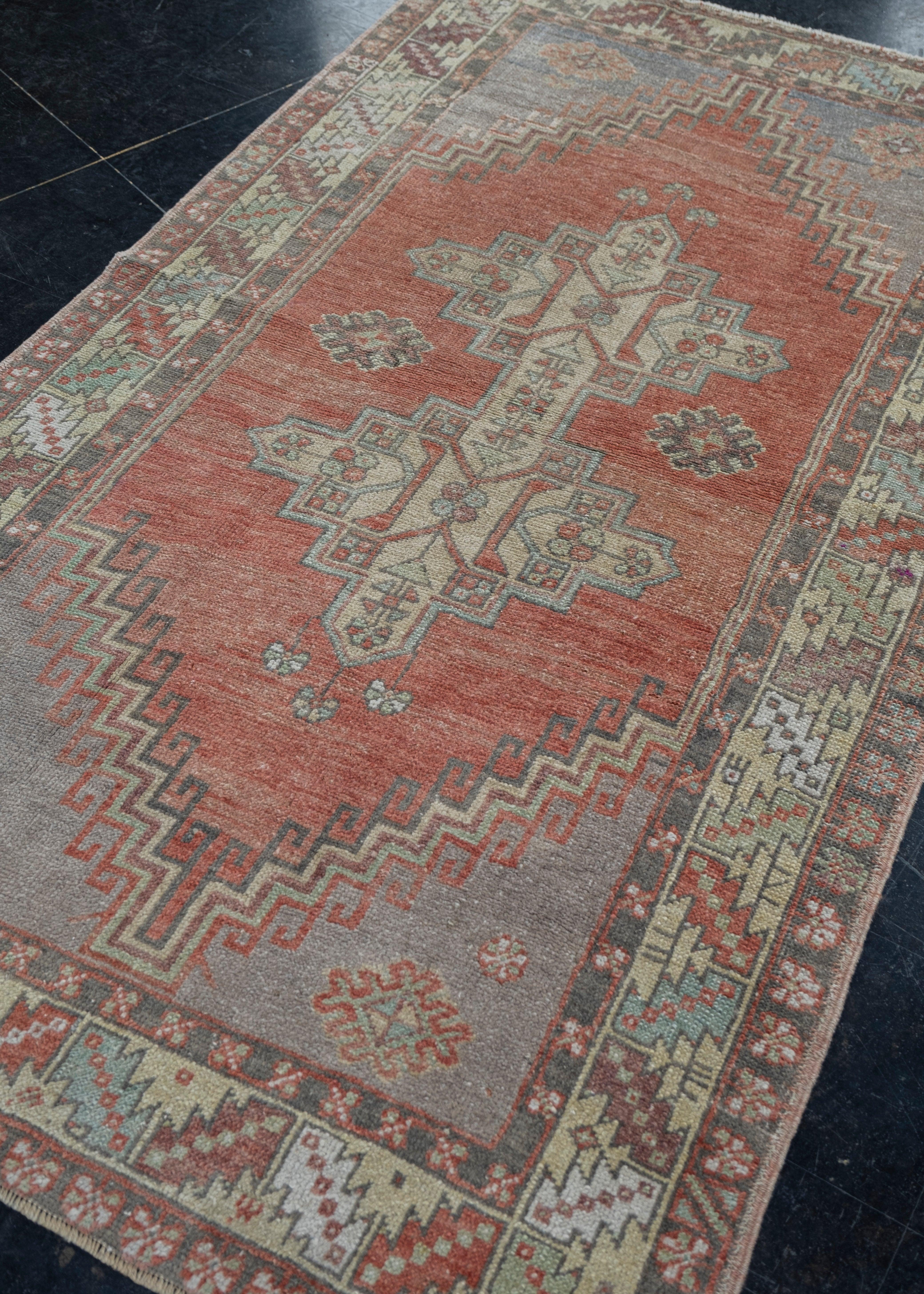 Turkish Vintage Anatolian Rug 3'10
