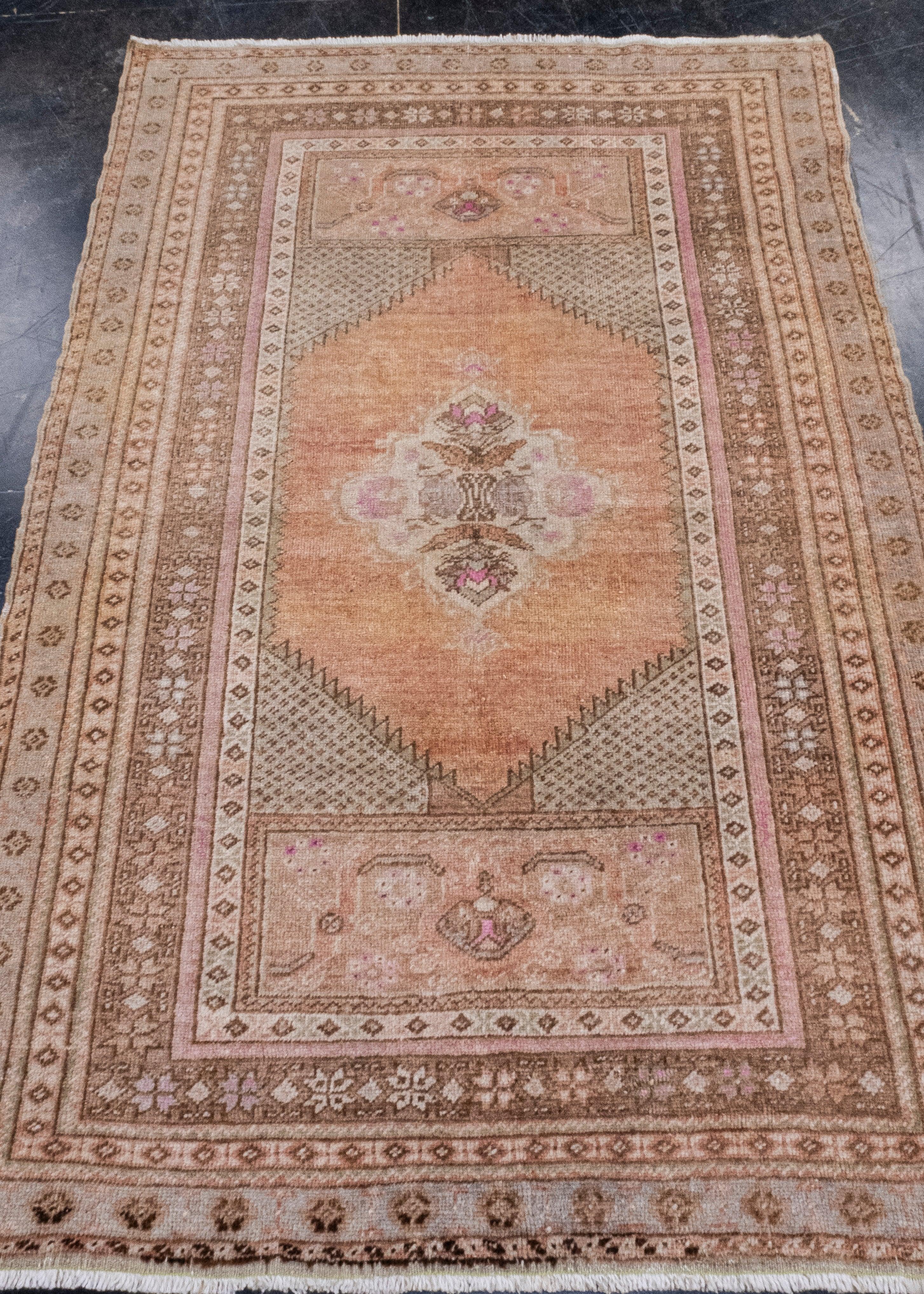 Turkish Vintage Anatolian Rug 3'4