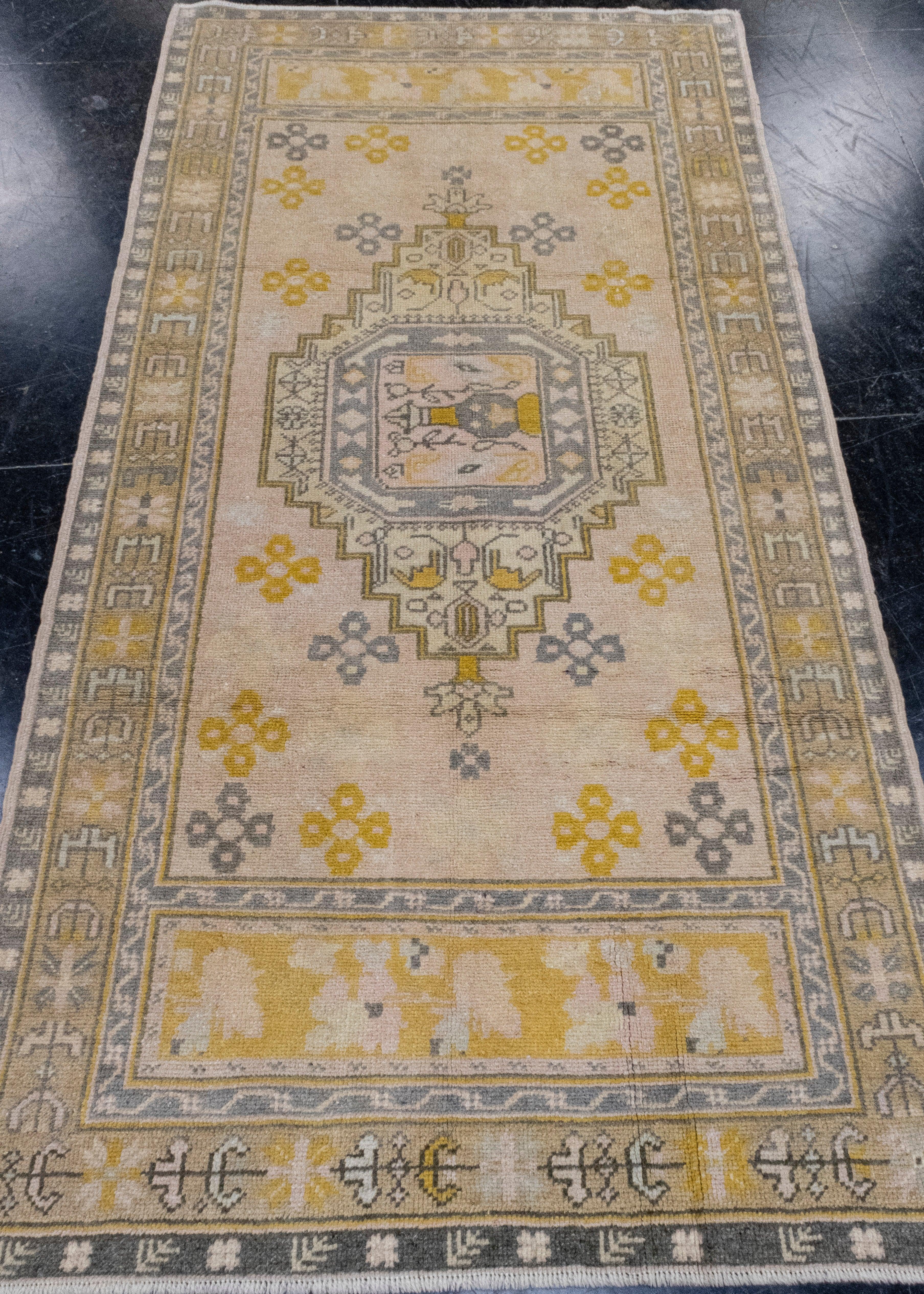Turkish Vintage Anatolian Rug 3'4