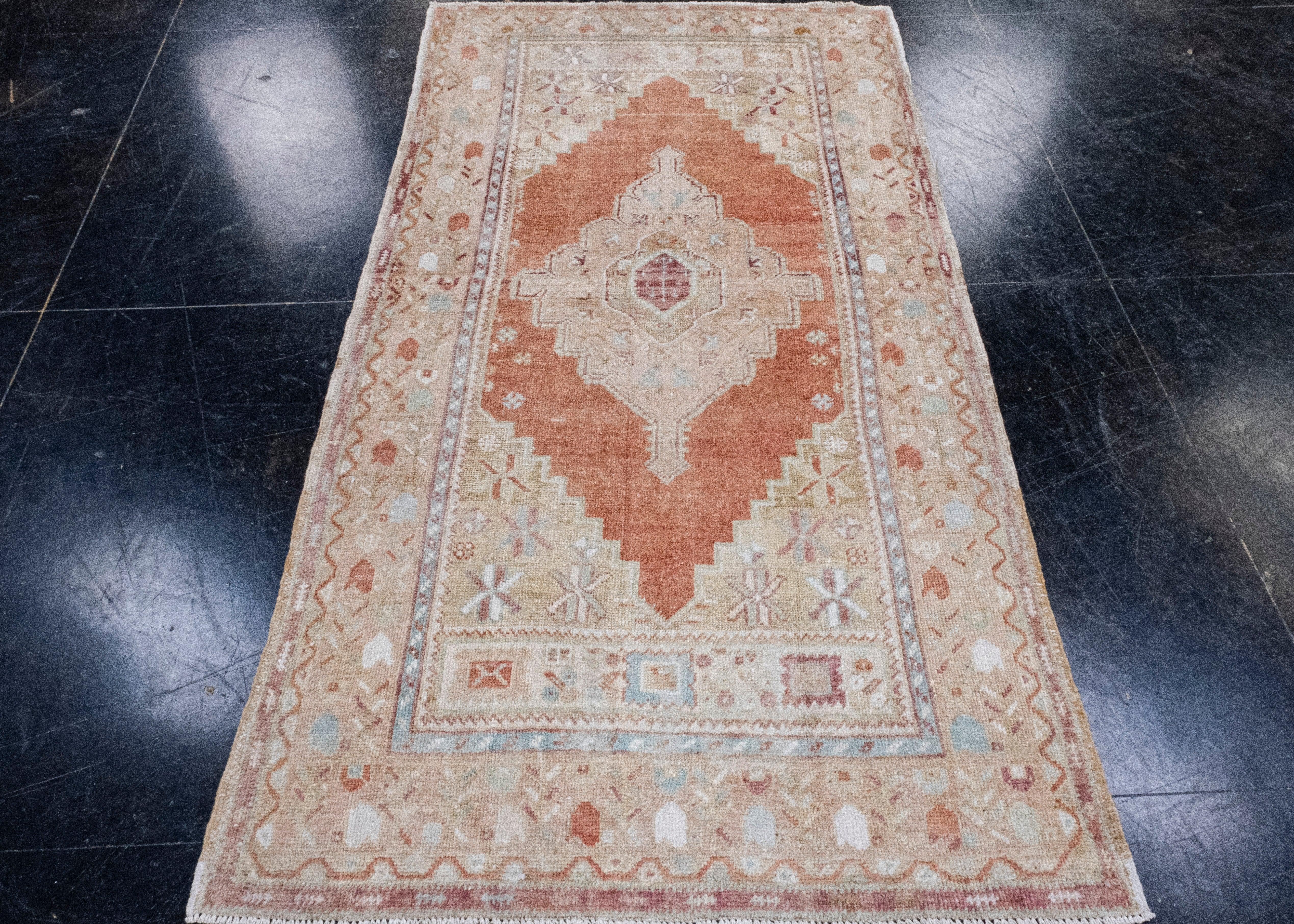 Turkish Vintage Anatolian Rug 3'6