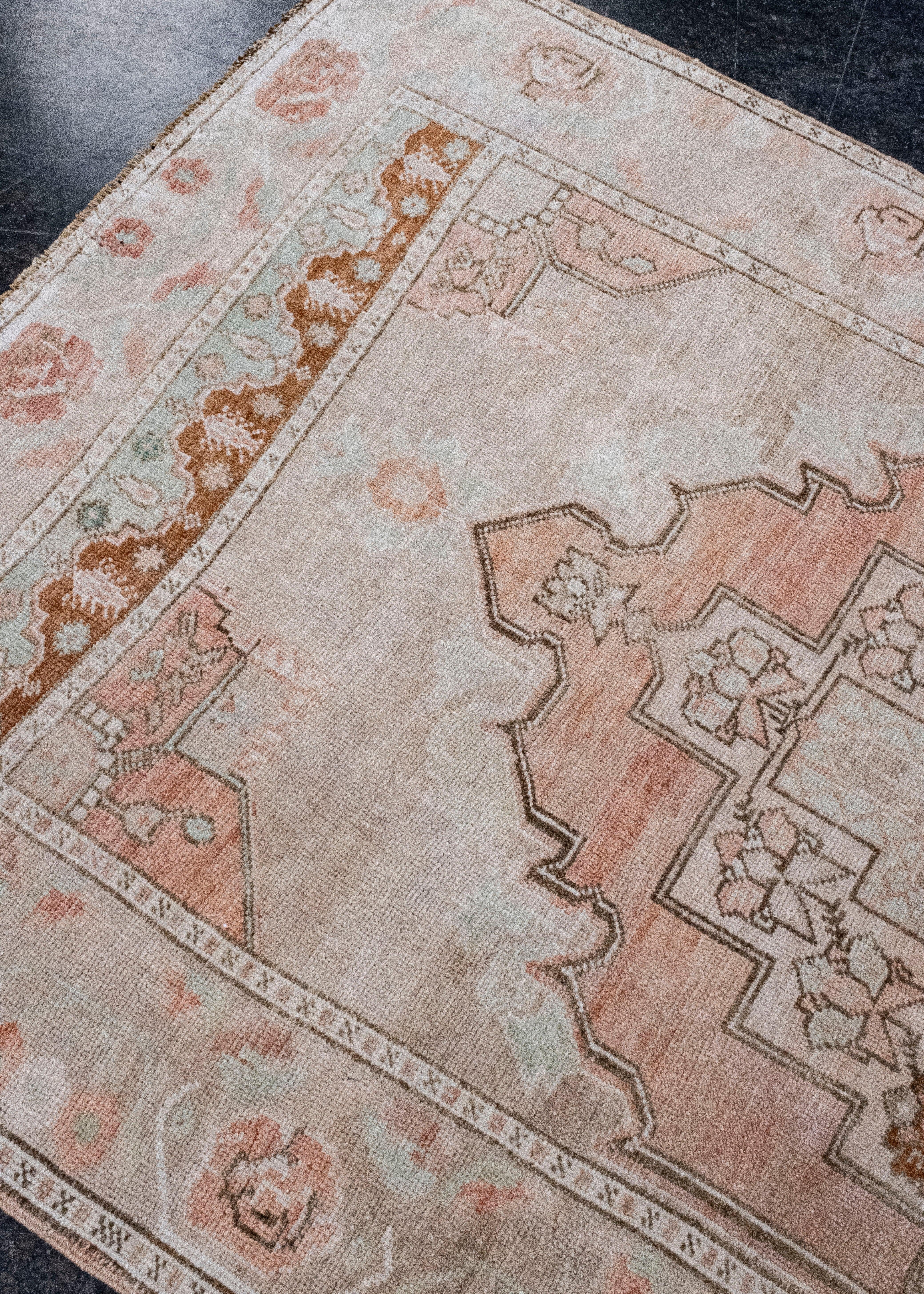 Wool Turkish Vintage Anatolian Rug 3'7