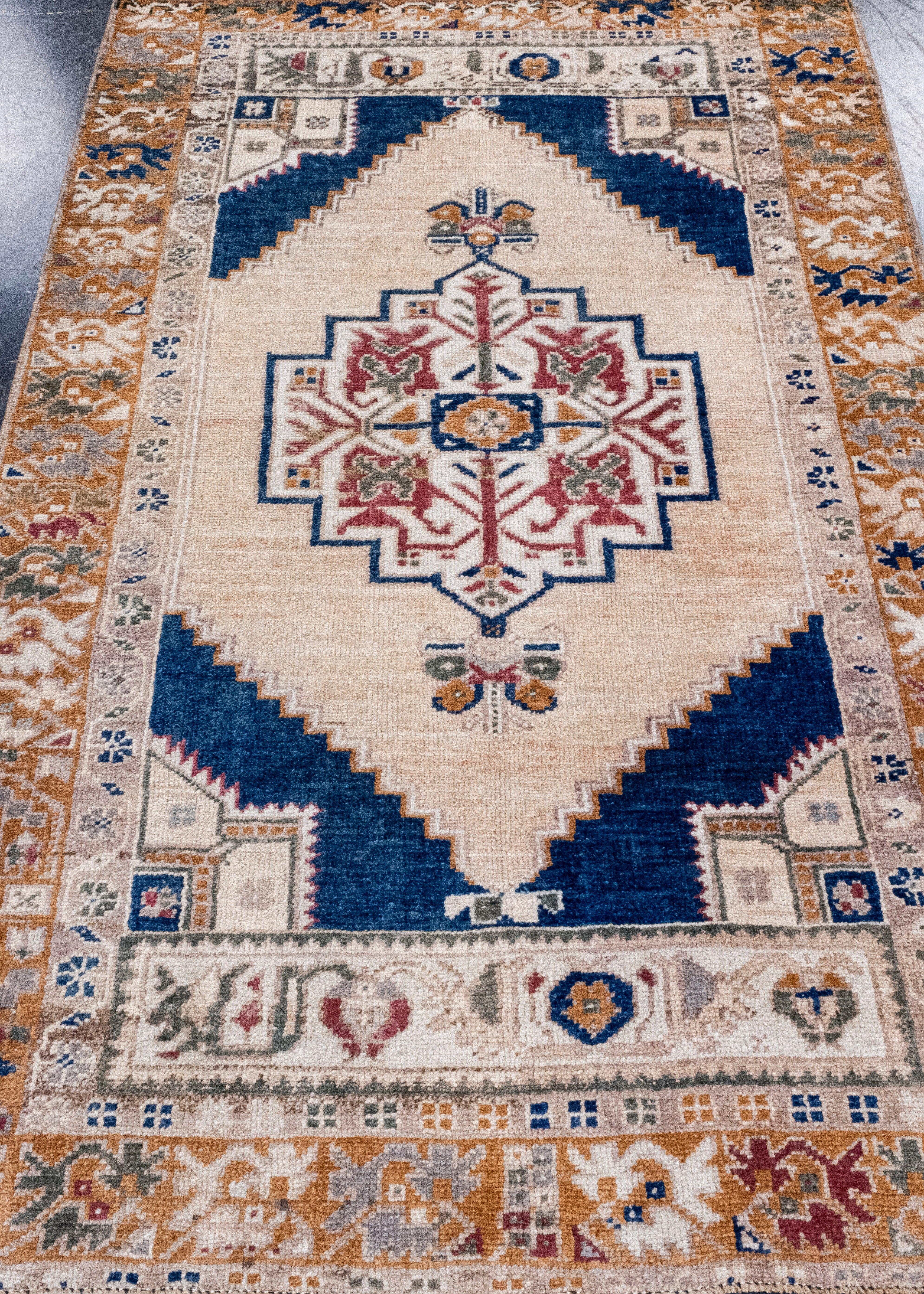 Turkish Vintage Anatolian Rug 3'9