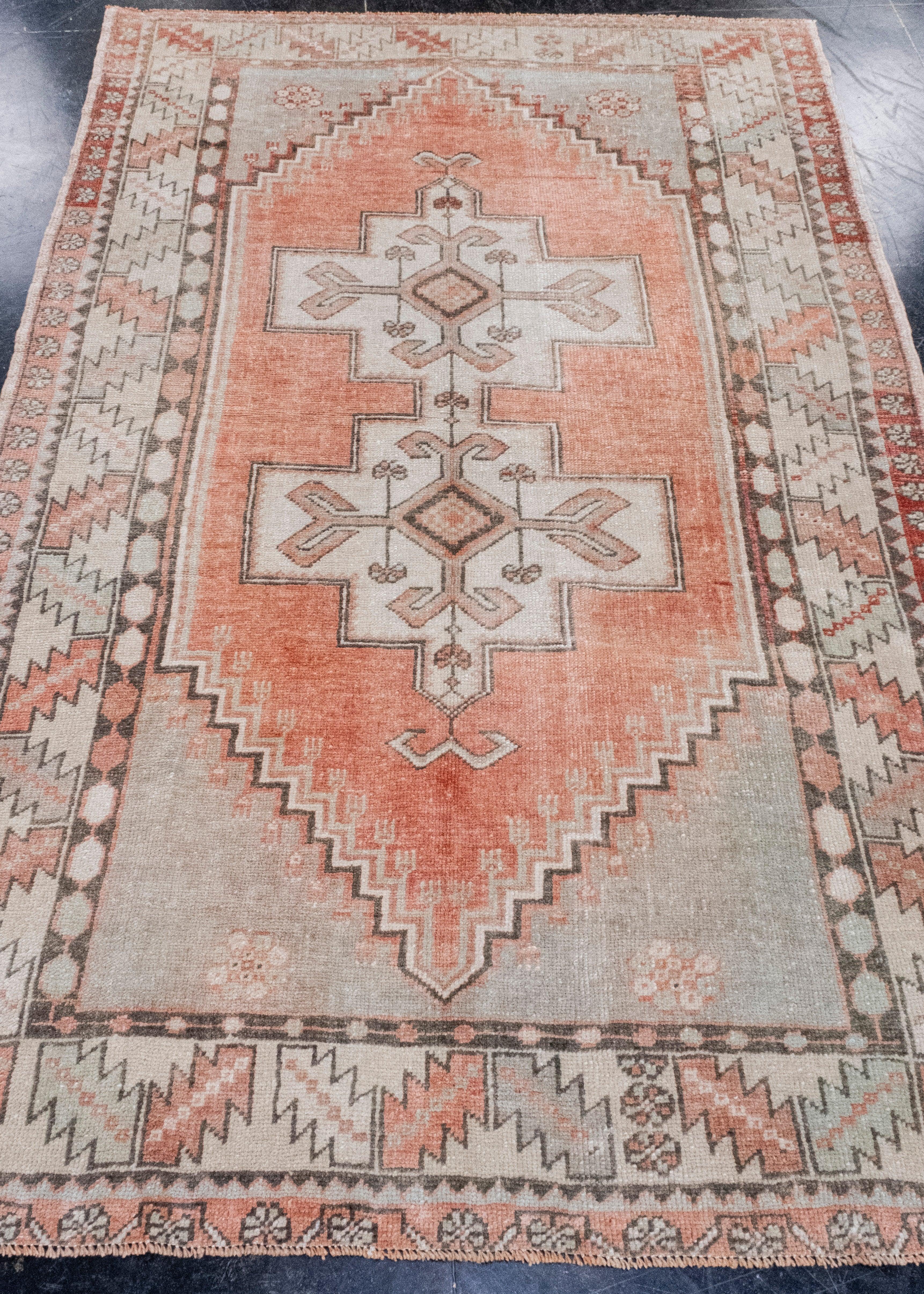 Turkish Vintage Anatolian Rug 4' x 6'5