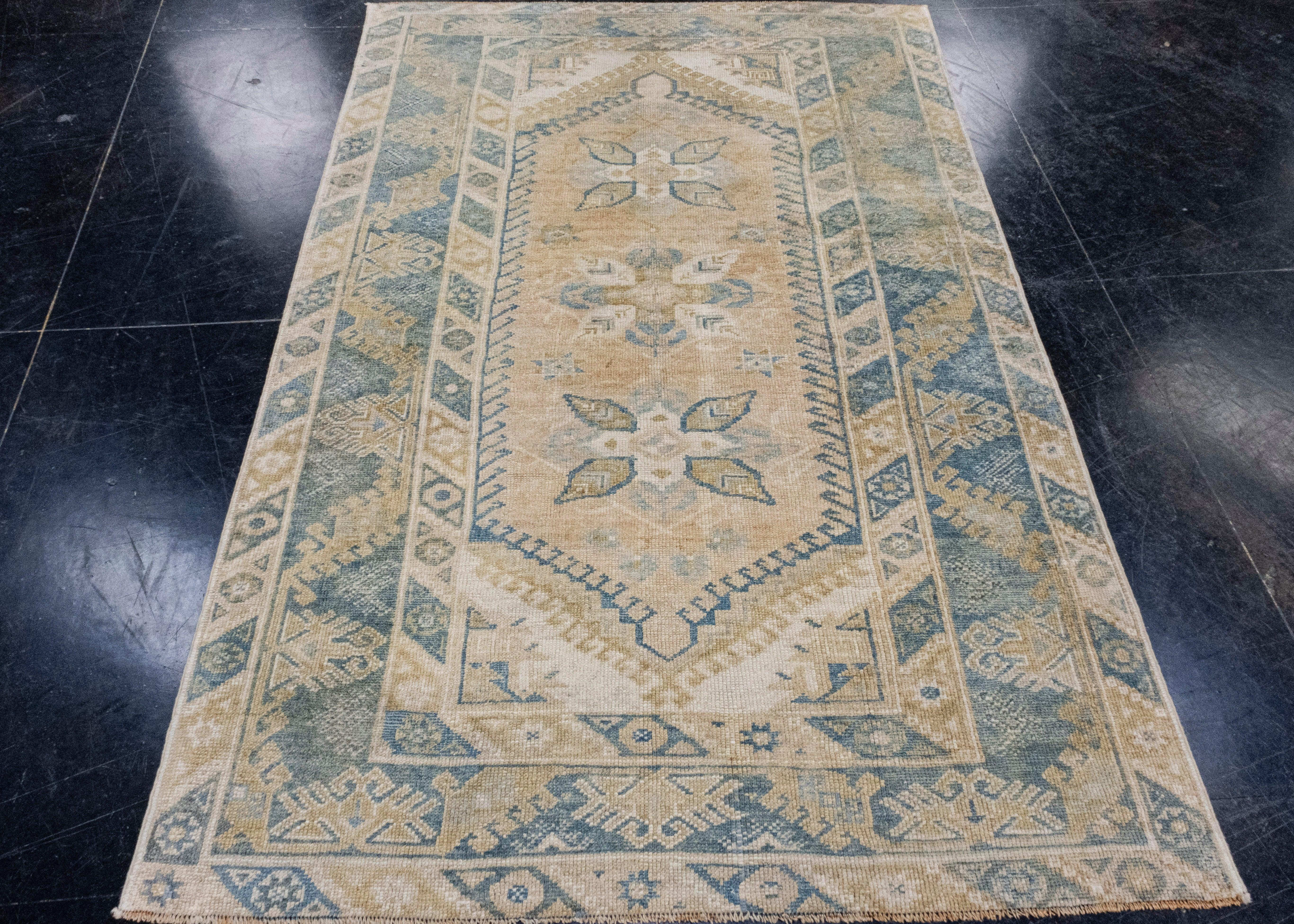 Turkish Vintage Anatolian Rug 4'2