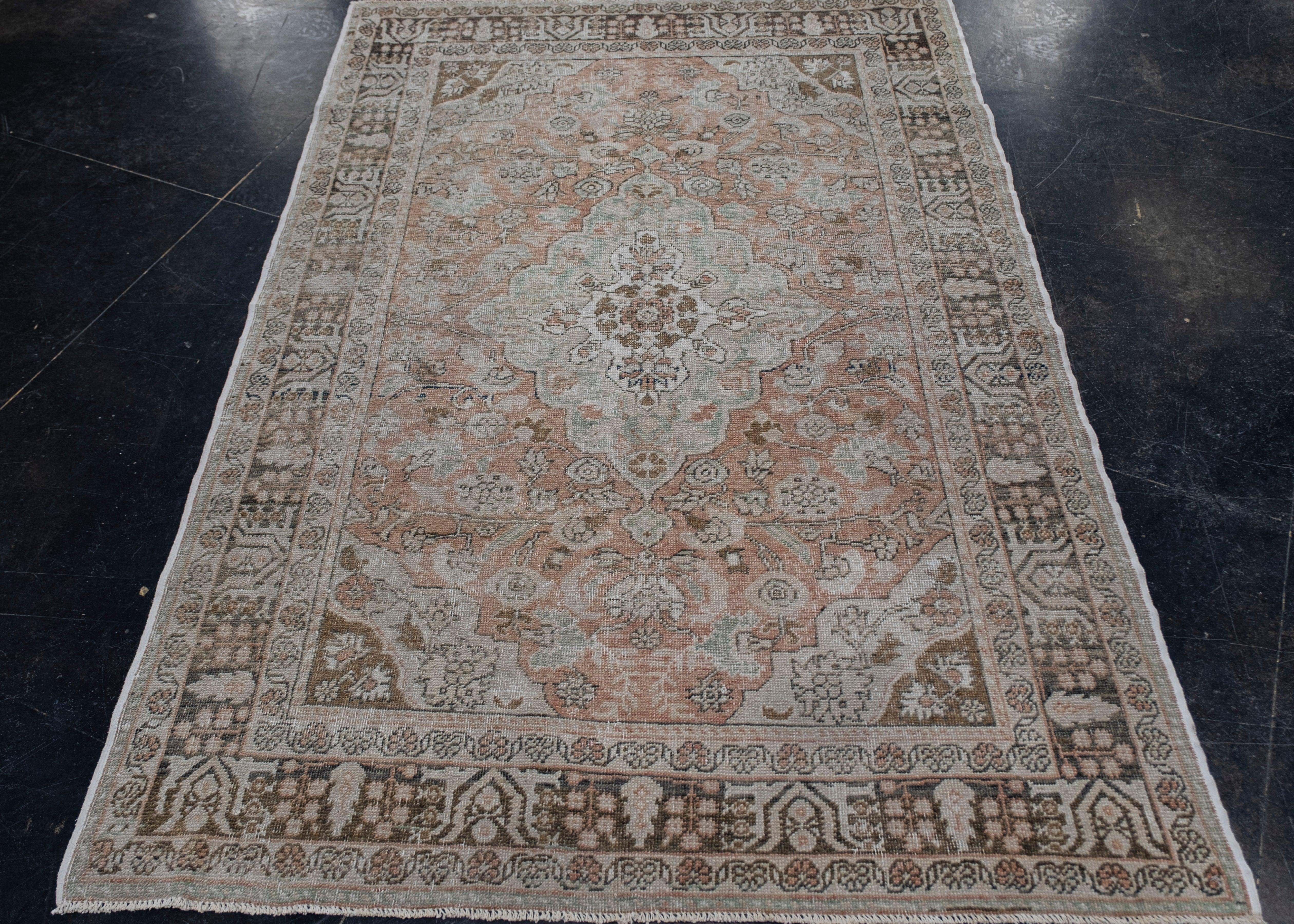Contemporary Turkish Vintage Anatolian Rug 4'4