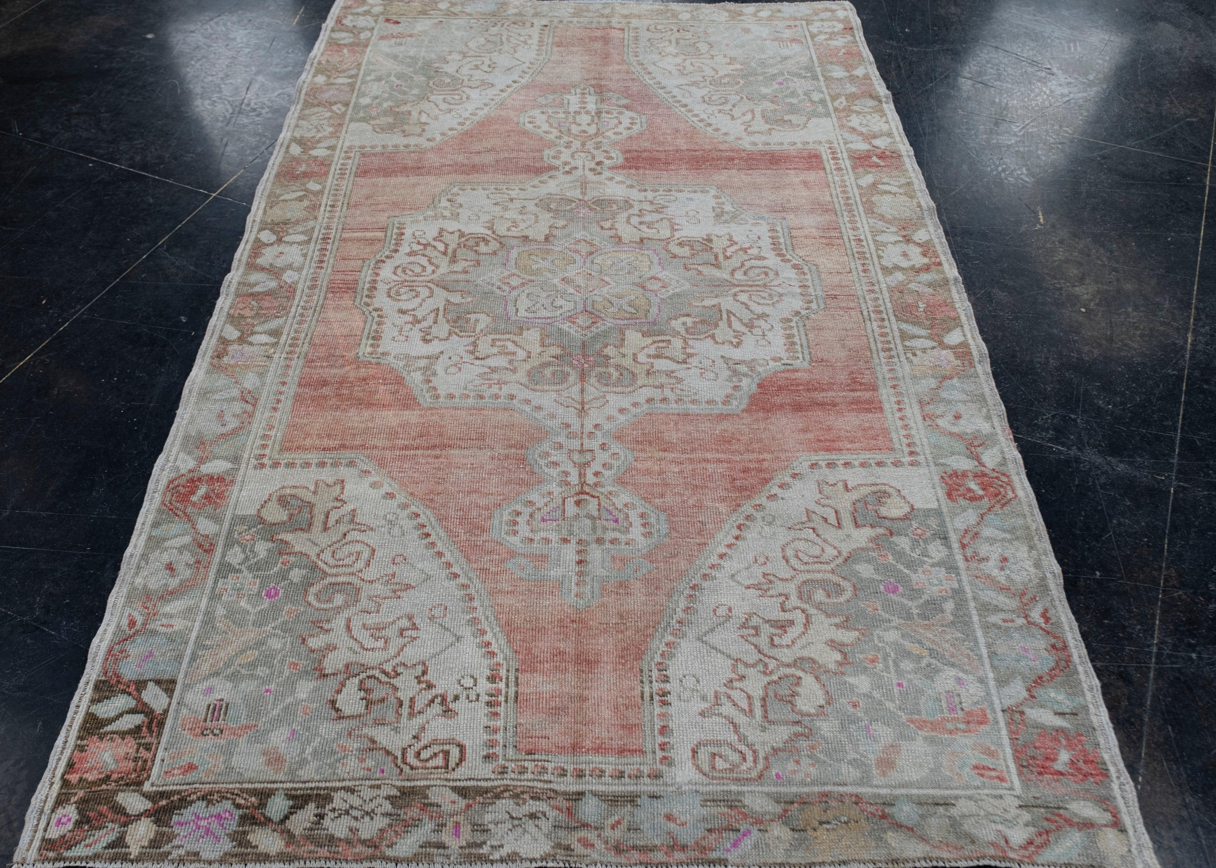 Turkish Vintage Anatolian Rug 4'5