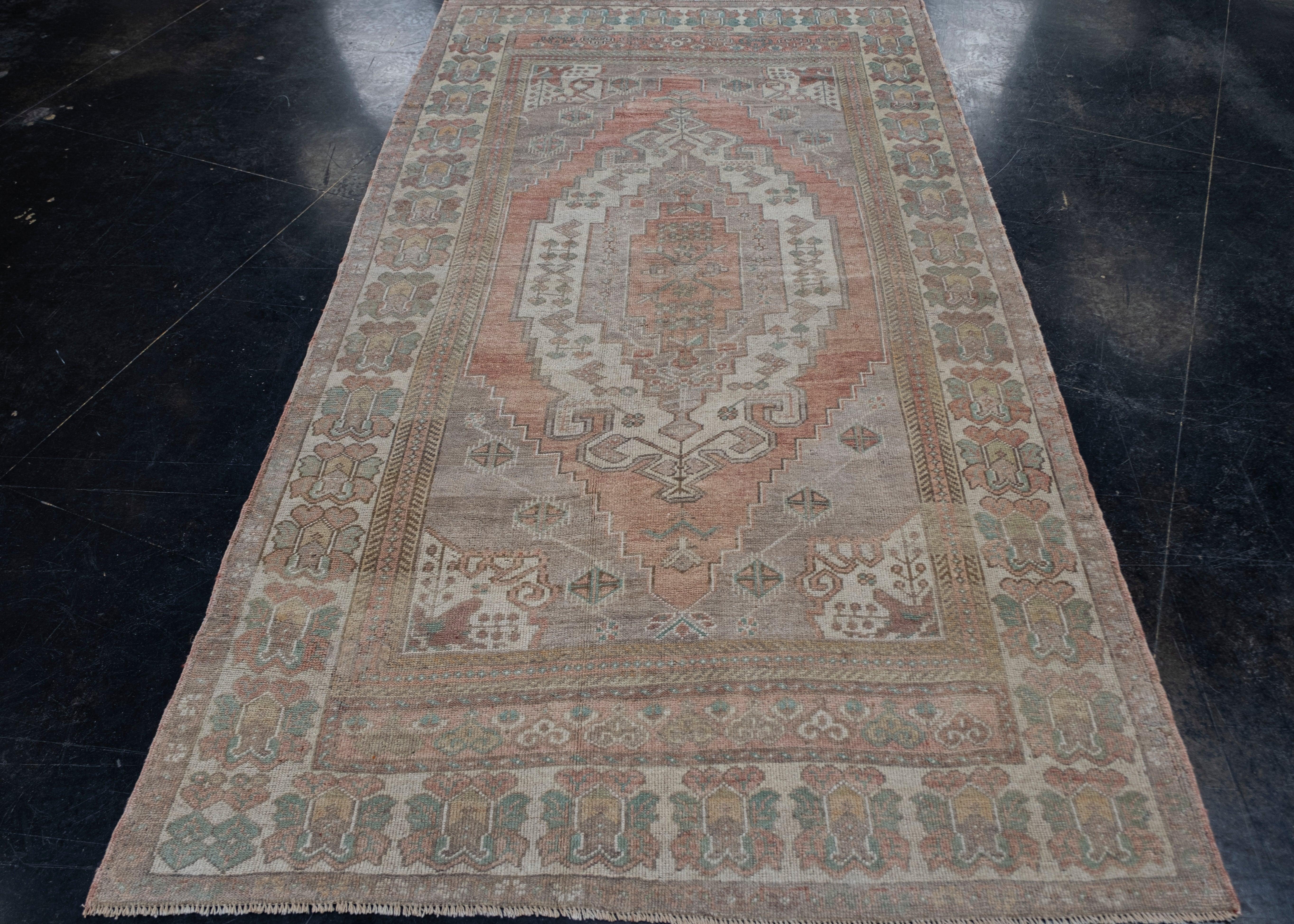 Turkish Vintage Anatolian Rug 4'7