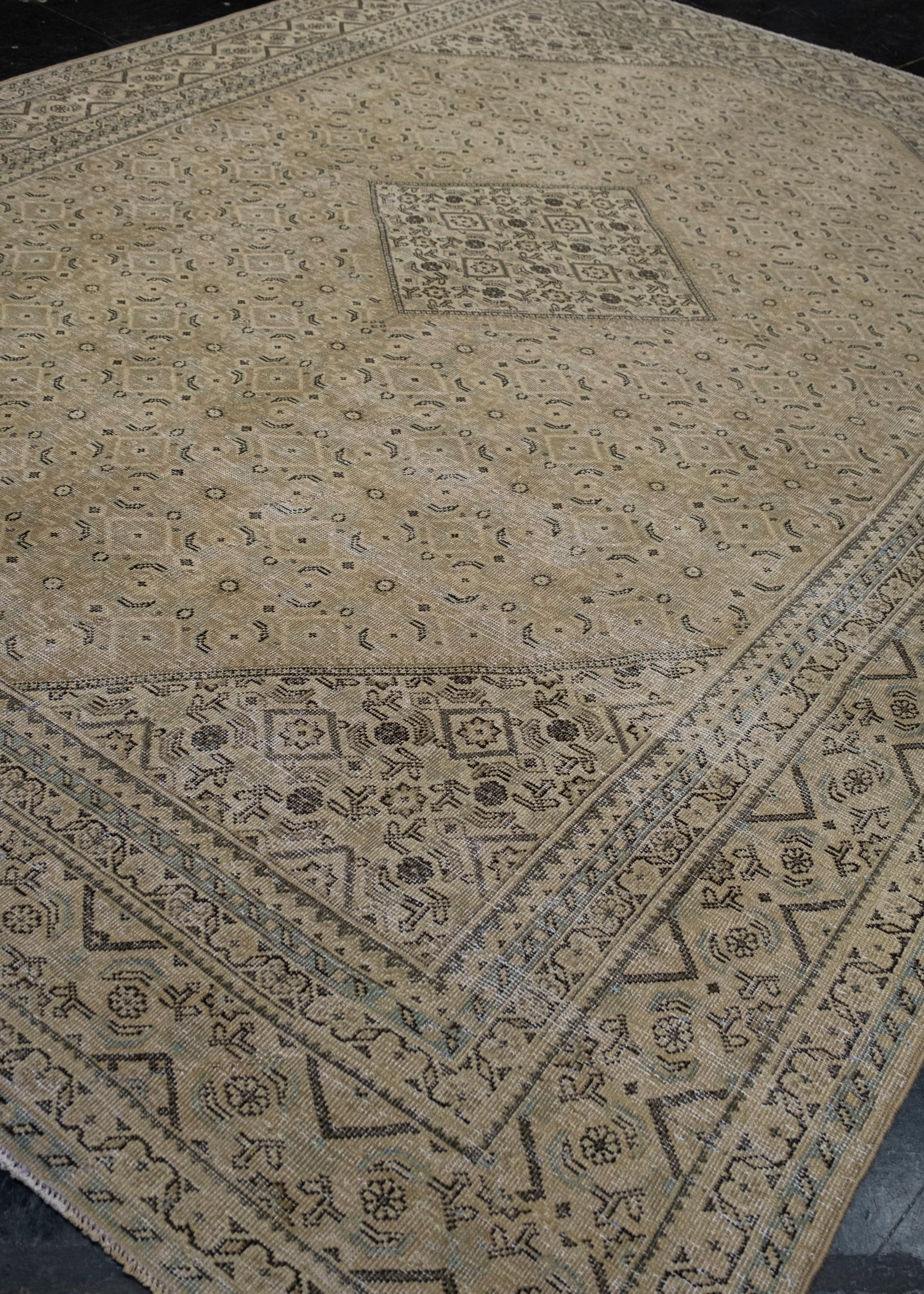 Hand-Knotted Turkish Vintage Anatolian Rug 9'5
