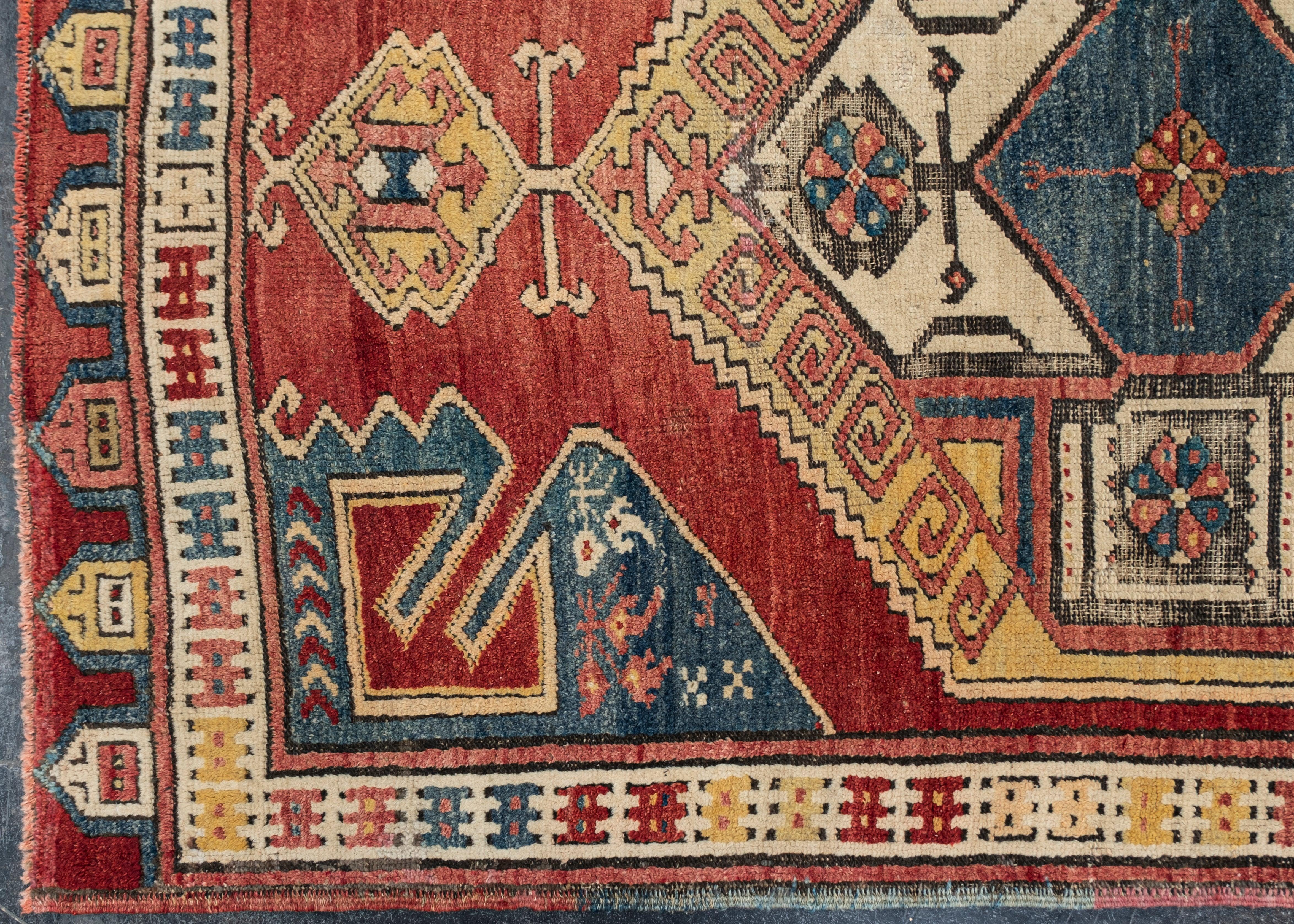 Türkischer Anatolischer Vintage-Teppich Orientalischer handgefertigter Teppich 3'11