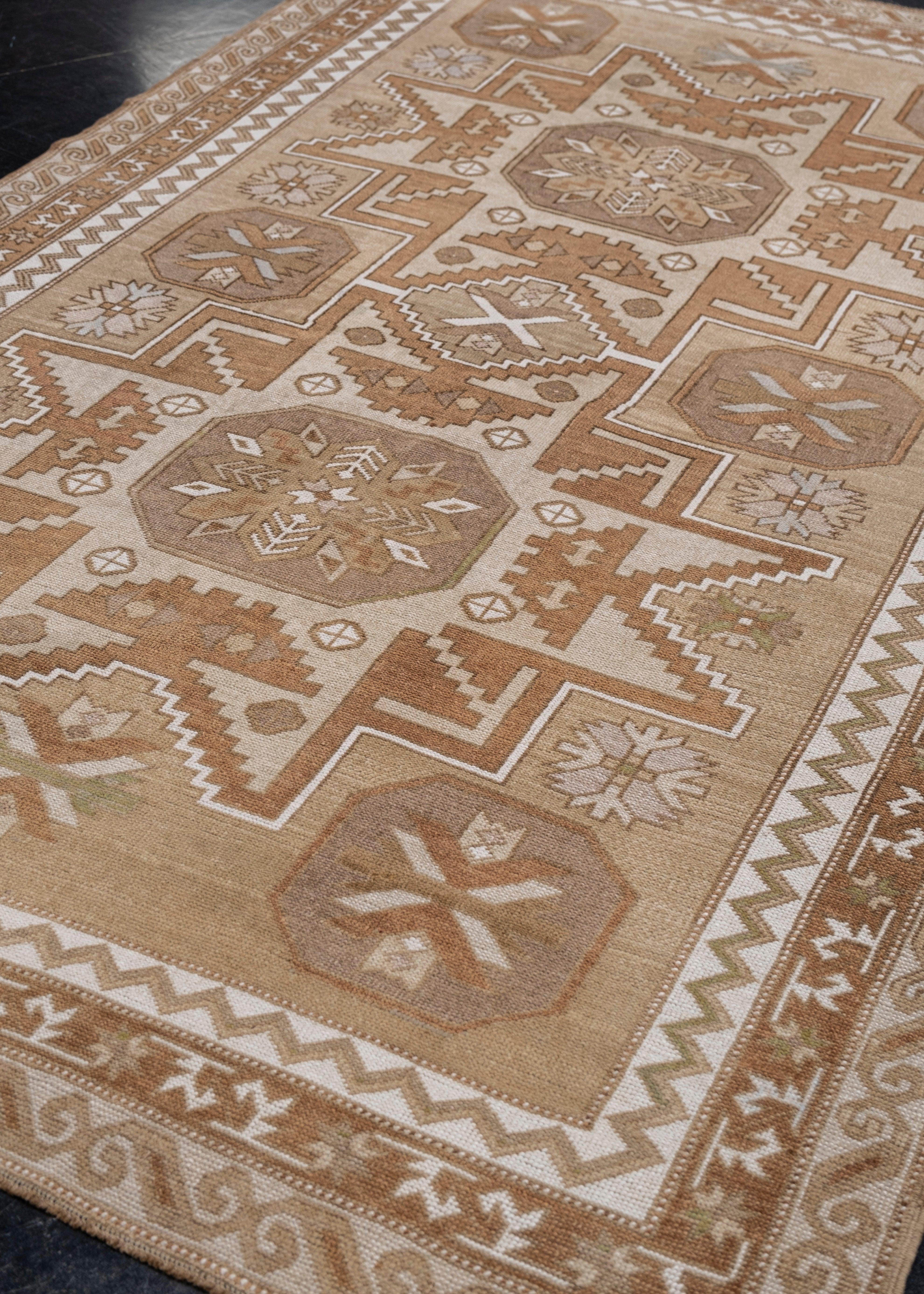 Türkischer Anatolischer Vintage-Teppich Orientalischer handgefertigter Teppich 6' x 9'9