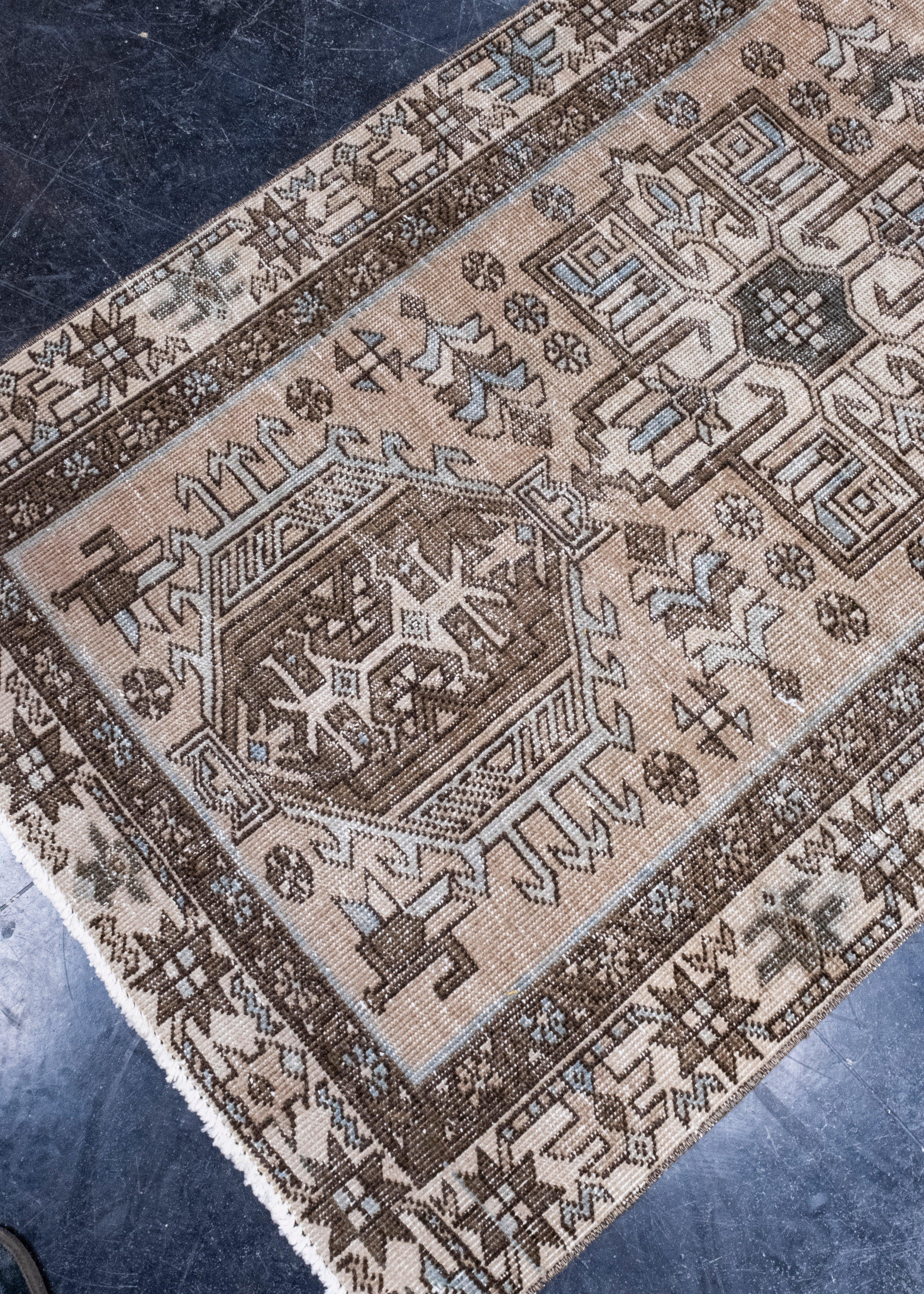 Turc Tapis de couloir turc vintage d'Anatolie 2'10