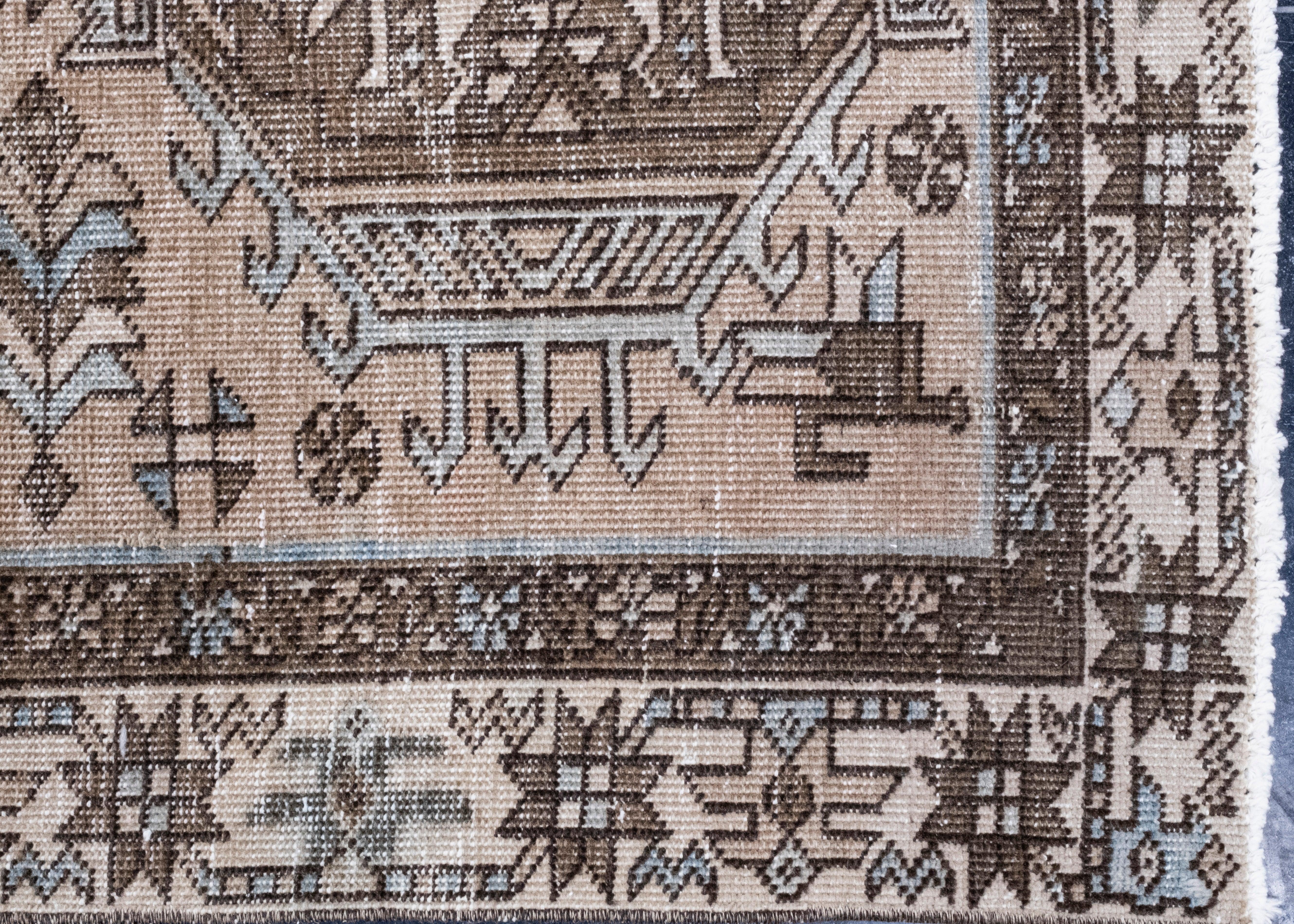 Noué à la main Tapis de couloir turc vintage d'Anatolie 2'10