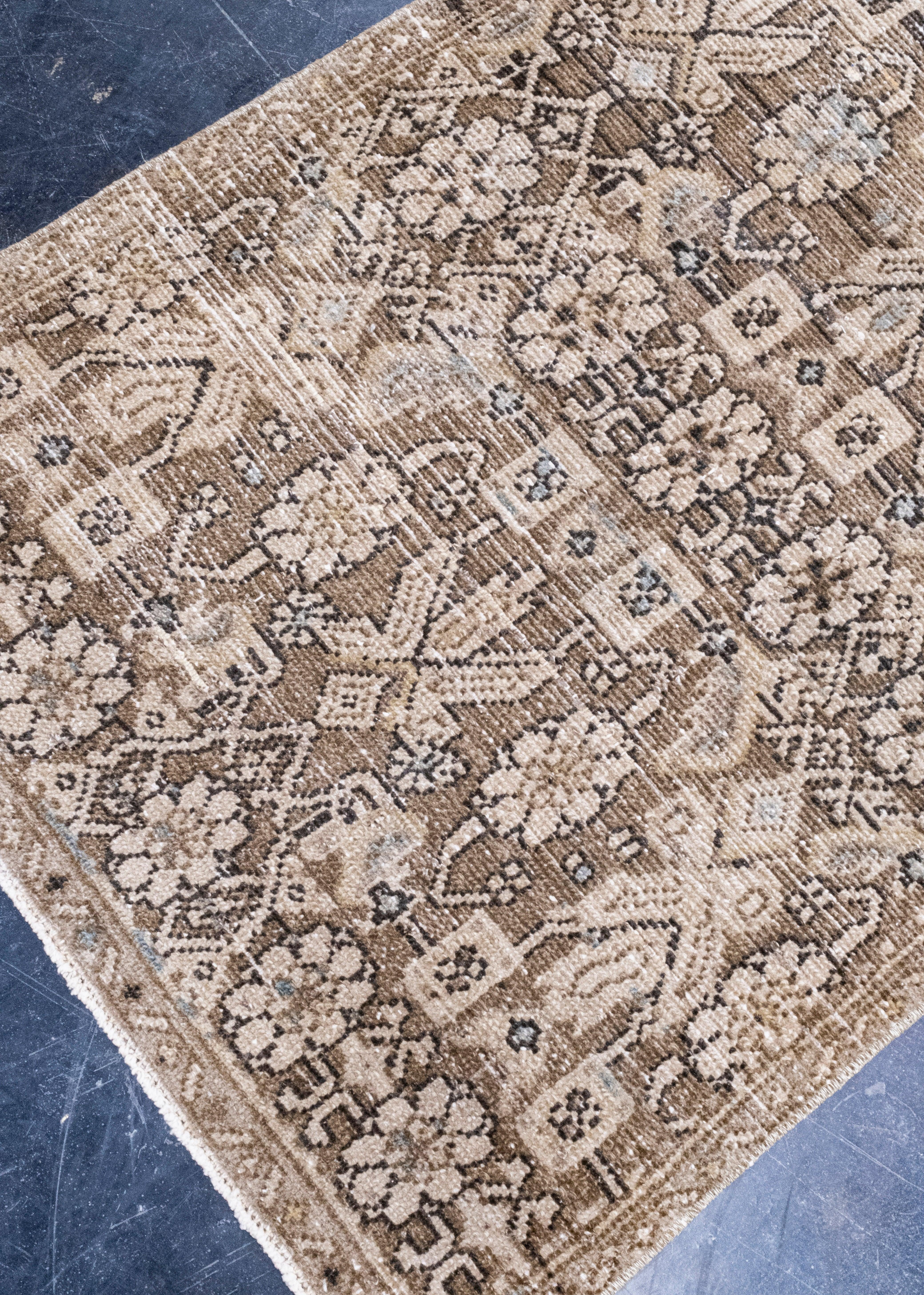 Hand-Knotted Turkish Vintage Anatolian Runner Rug 2'5