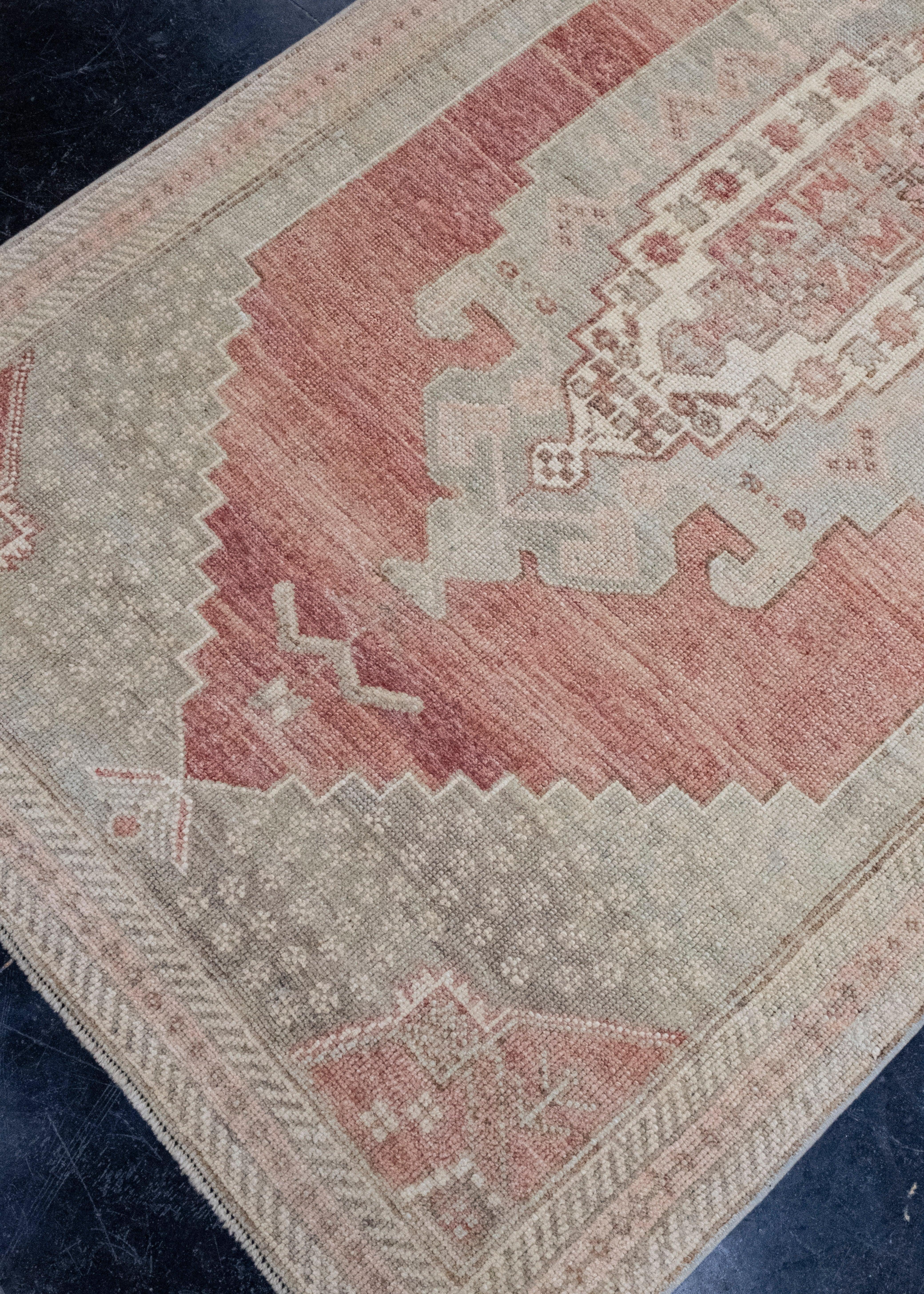 Turc Tapis de couloir turc vintage d'Anatolie 3'3