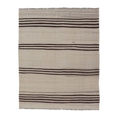 Türkisches Flachgewebe-Vintage-Design in Braun und Creme mit Streifen