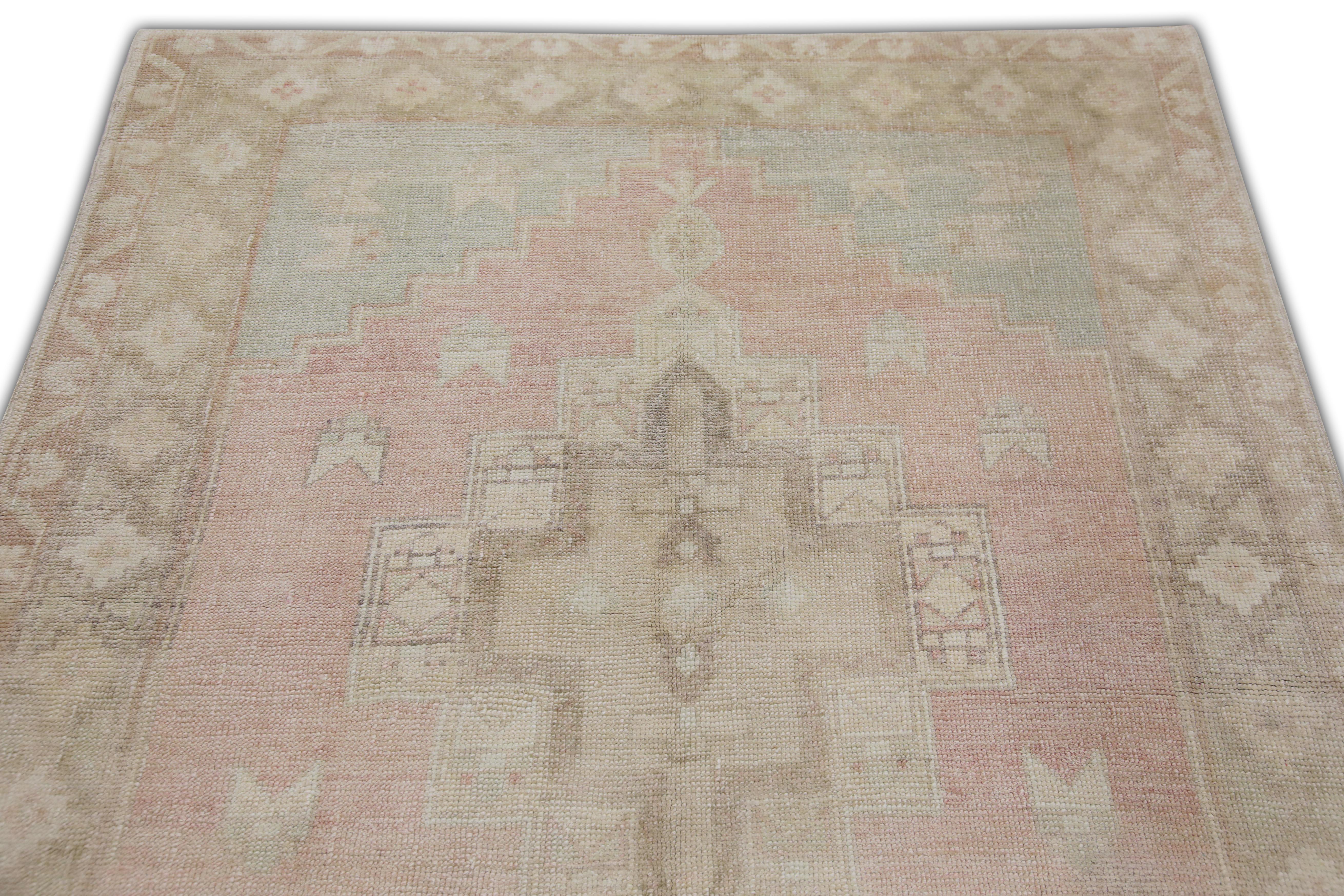 Tribal Tapis oriental vintage turc fait à la main 4'5