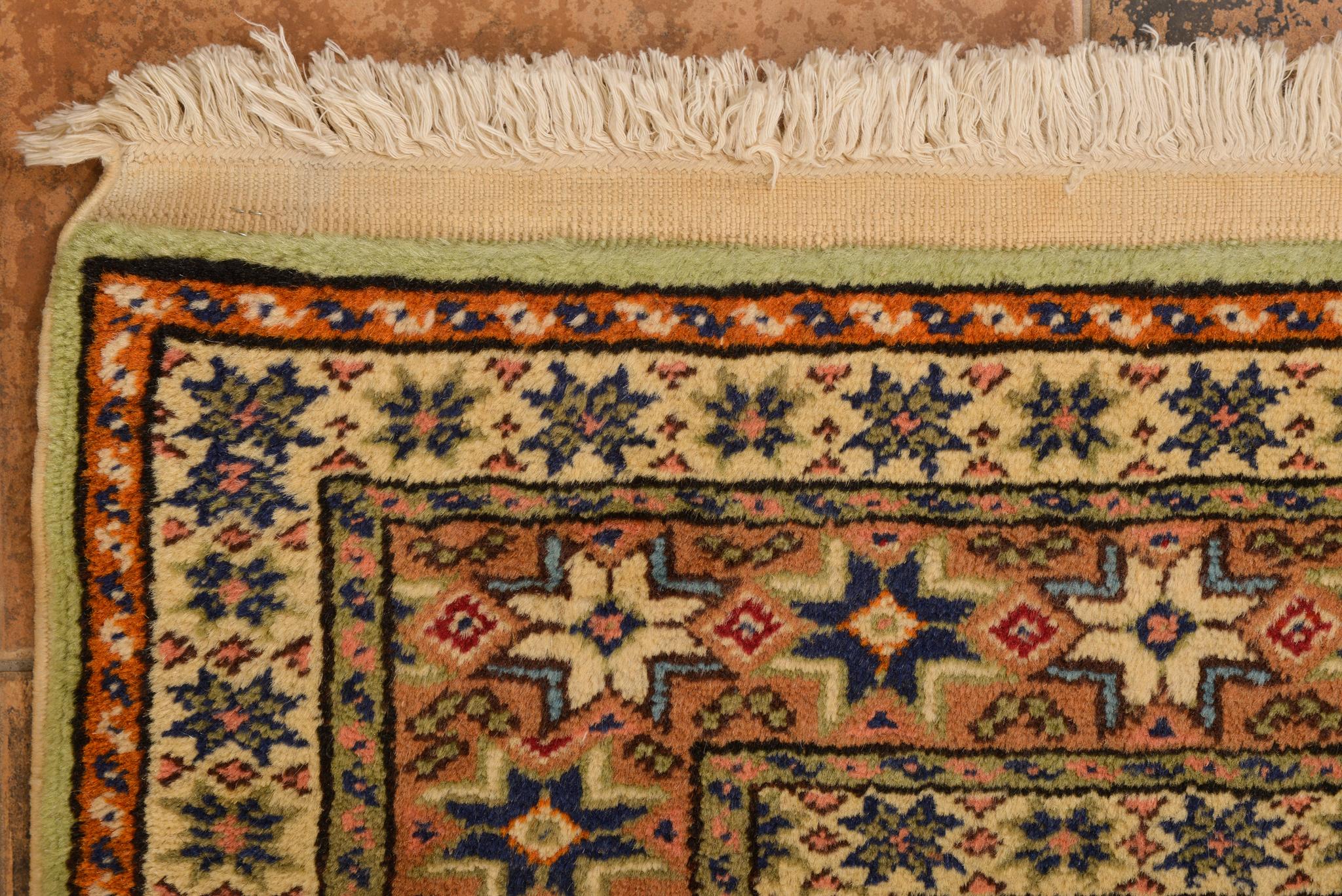 Turkish Vintage Keissary Carpet Pale Green For Sale 5