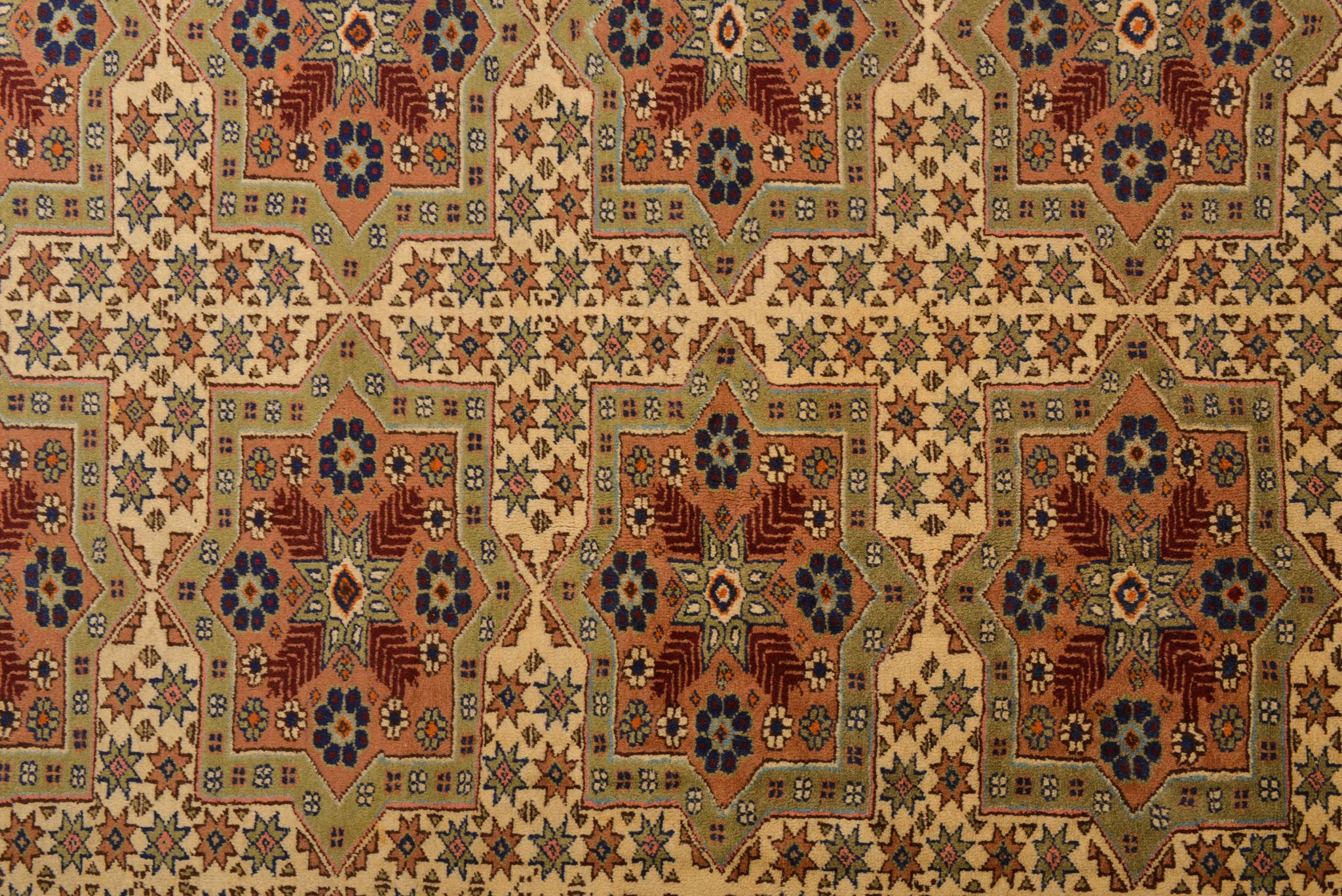 20th Century Turkish Vintage Keissary Carpet Pale Green For Sale
