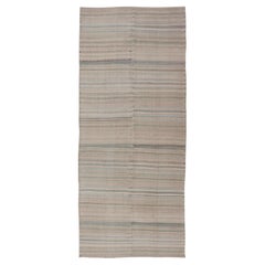 Rug & Kilim Gallery vintage turco a strisce morbide e terrose 4'10 x 12'7