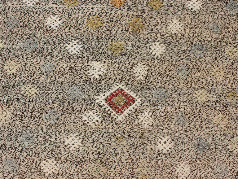 Turkish Vintage Kilim Rug with All-Over Tribal Diamond Pattern For Sale ...