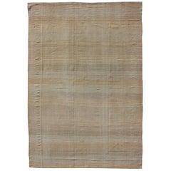 Turkish Vintage Kilim Rug with in Tan, Taupe and Earth Tones