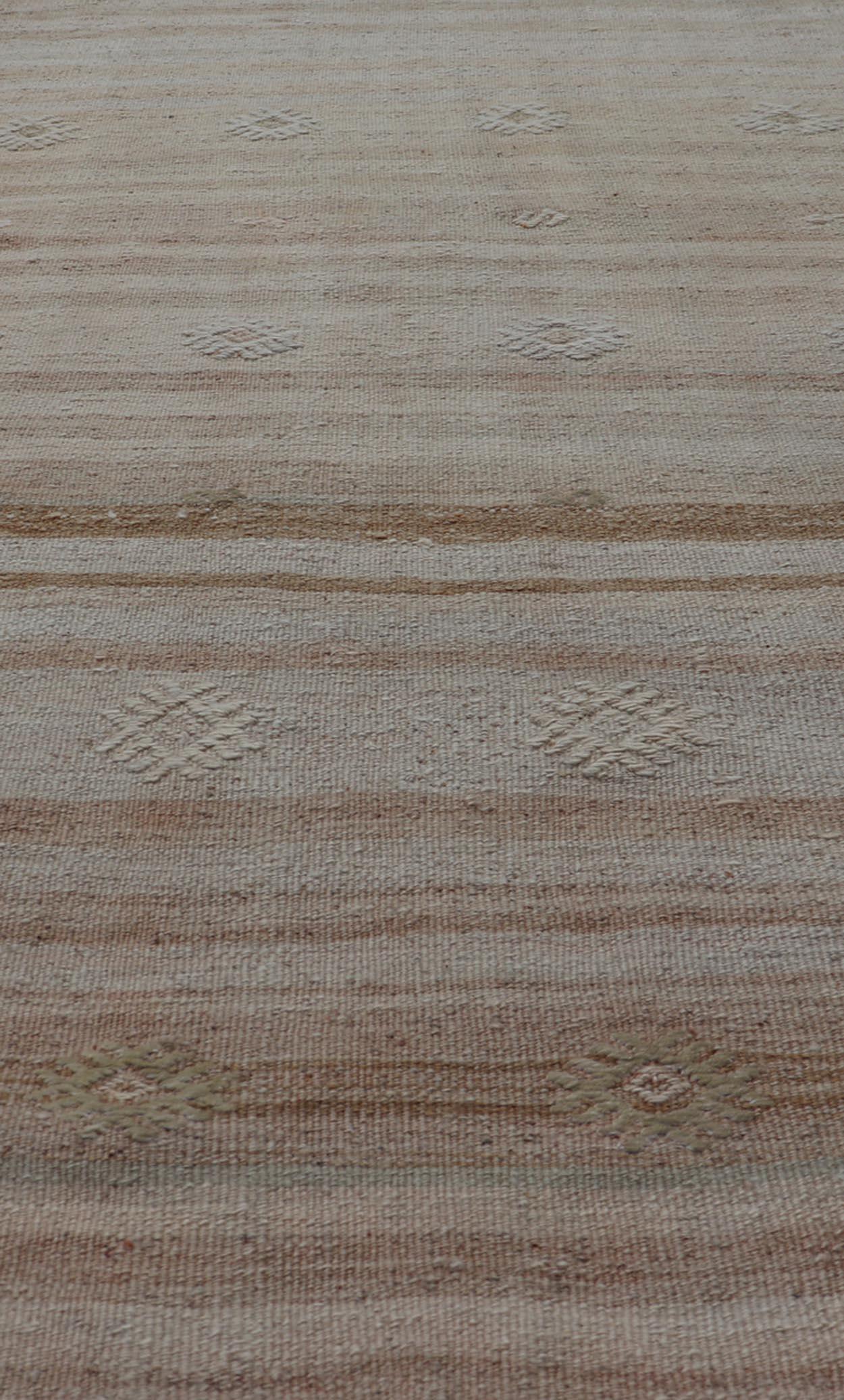 Turkish Vintage Kilim Stripe Runner in Earth Tones 2'5