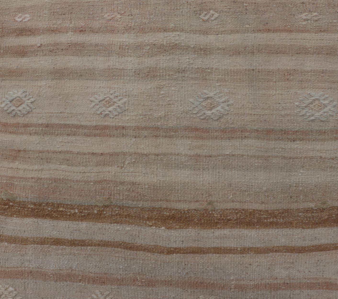 20th Century Turkish Vintage Kilim Stripe Runner in Earth Tones 2'5