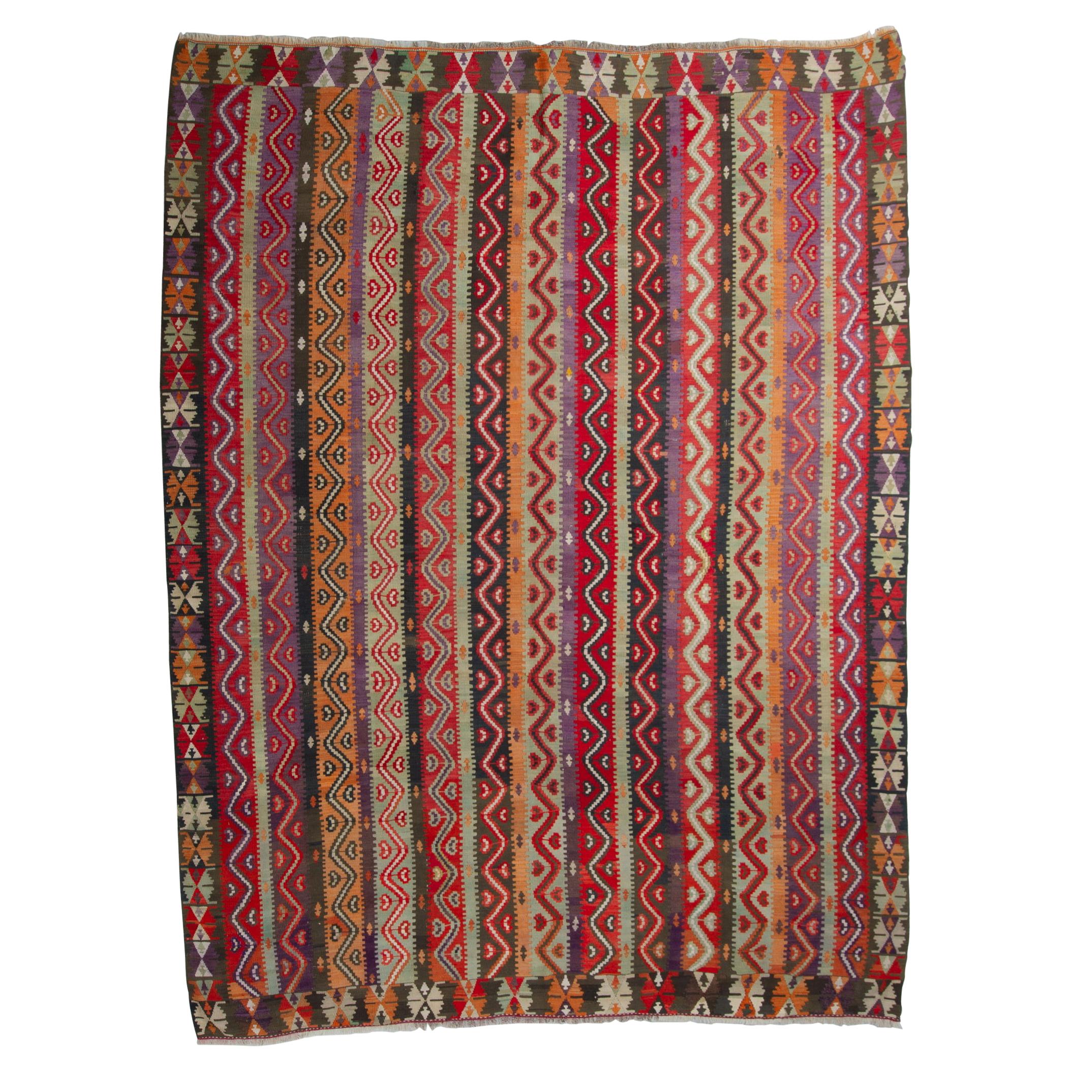 Turkish Vintage Large Kilim SIVAS For Sale