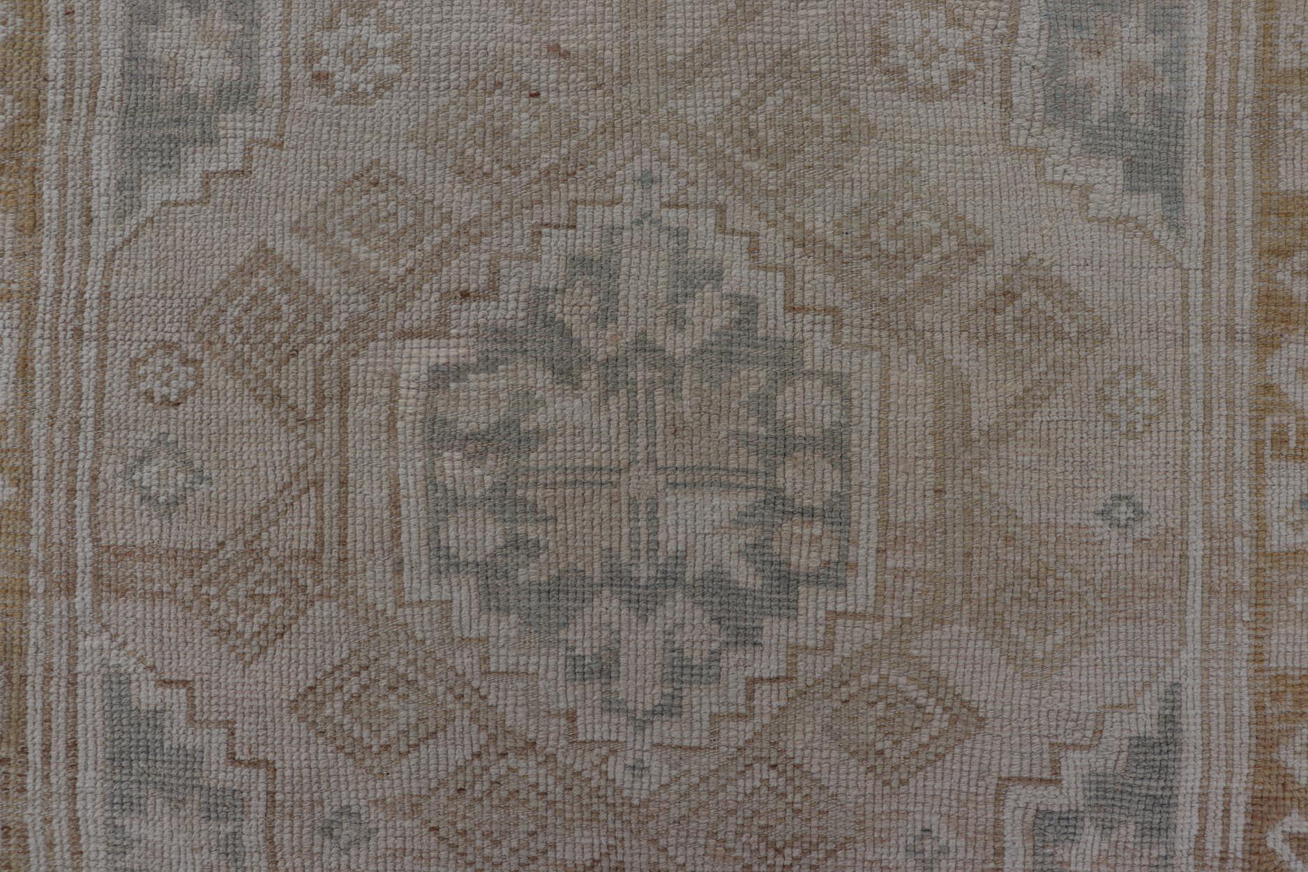 Tapis turc vintage Oushak aux couleurs terreuses douces 3'10 x 5'6 4