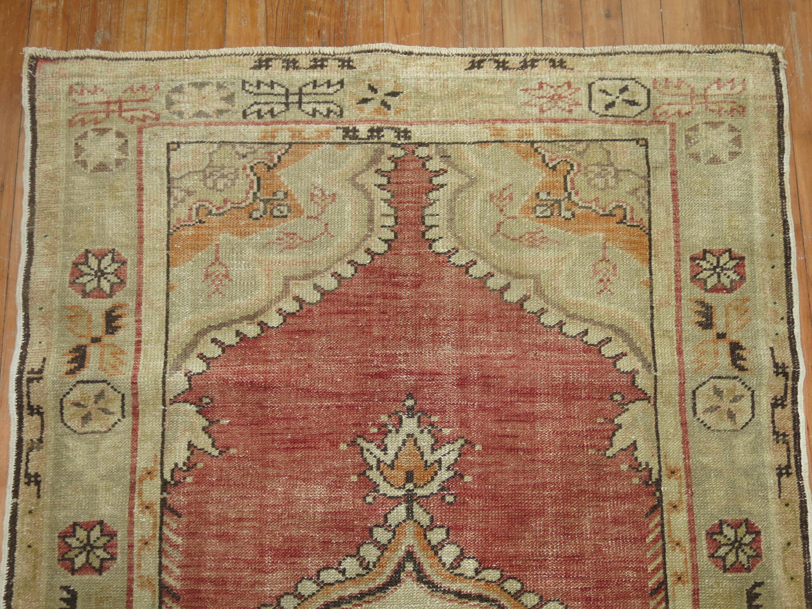 Hand-Woven Turkish Vintage Oushak Runner