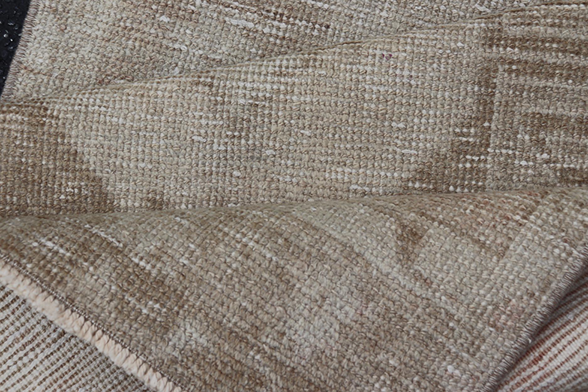 Turkish Vintage Oushak Runner With Muted Geometric Medallions 2'7