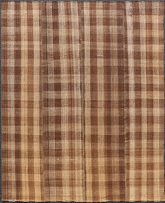 Türkischer Vintage Plaid Design Flachgewebe-Teppich Keivan Woven Arts 