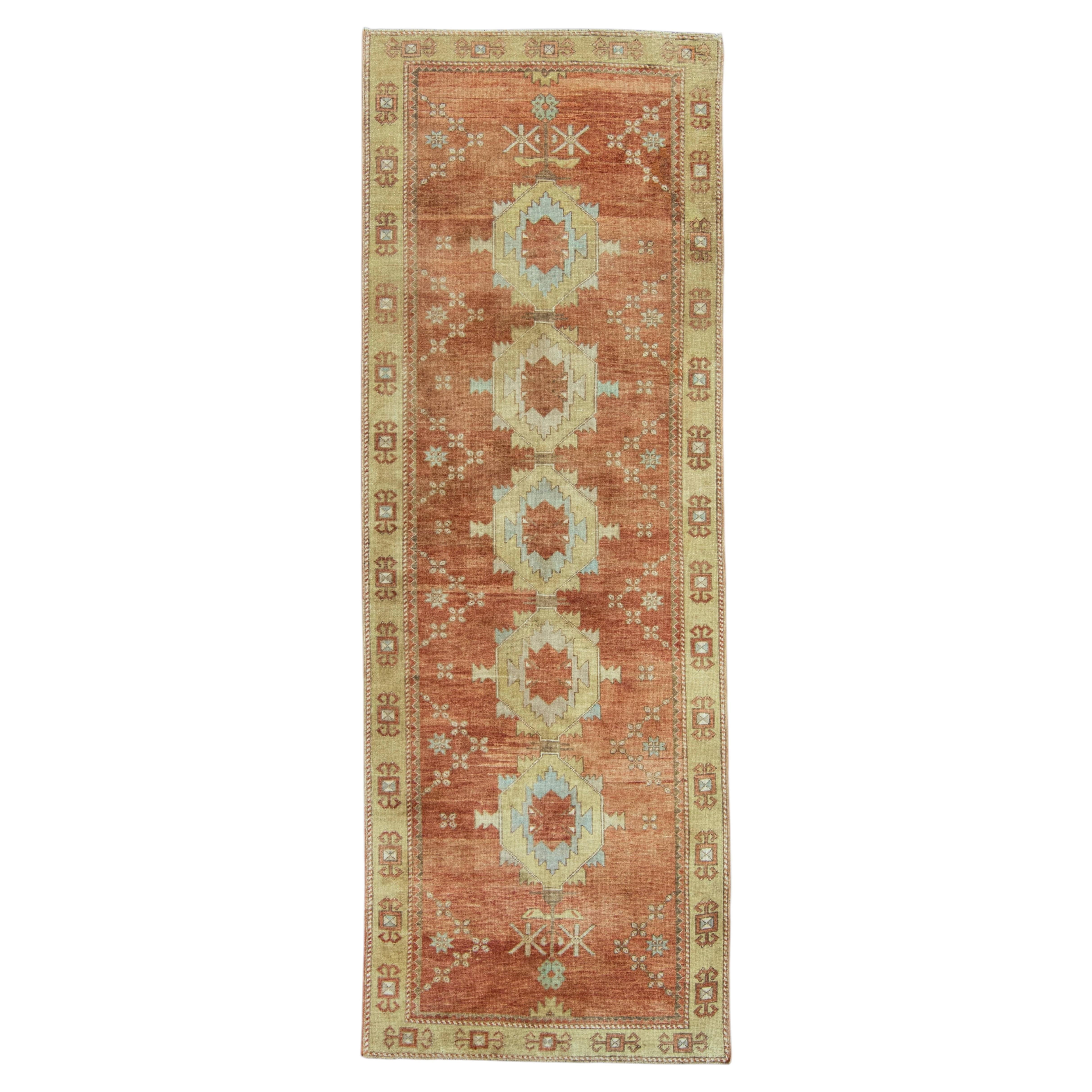 Turkish Vintage Rug 3'11" x 11' #20660 For Sale