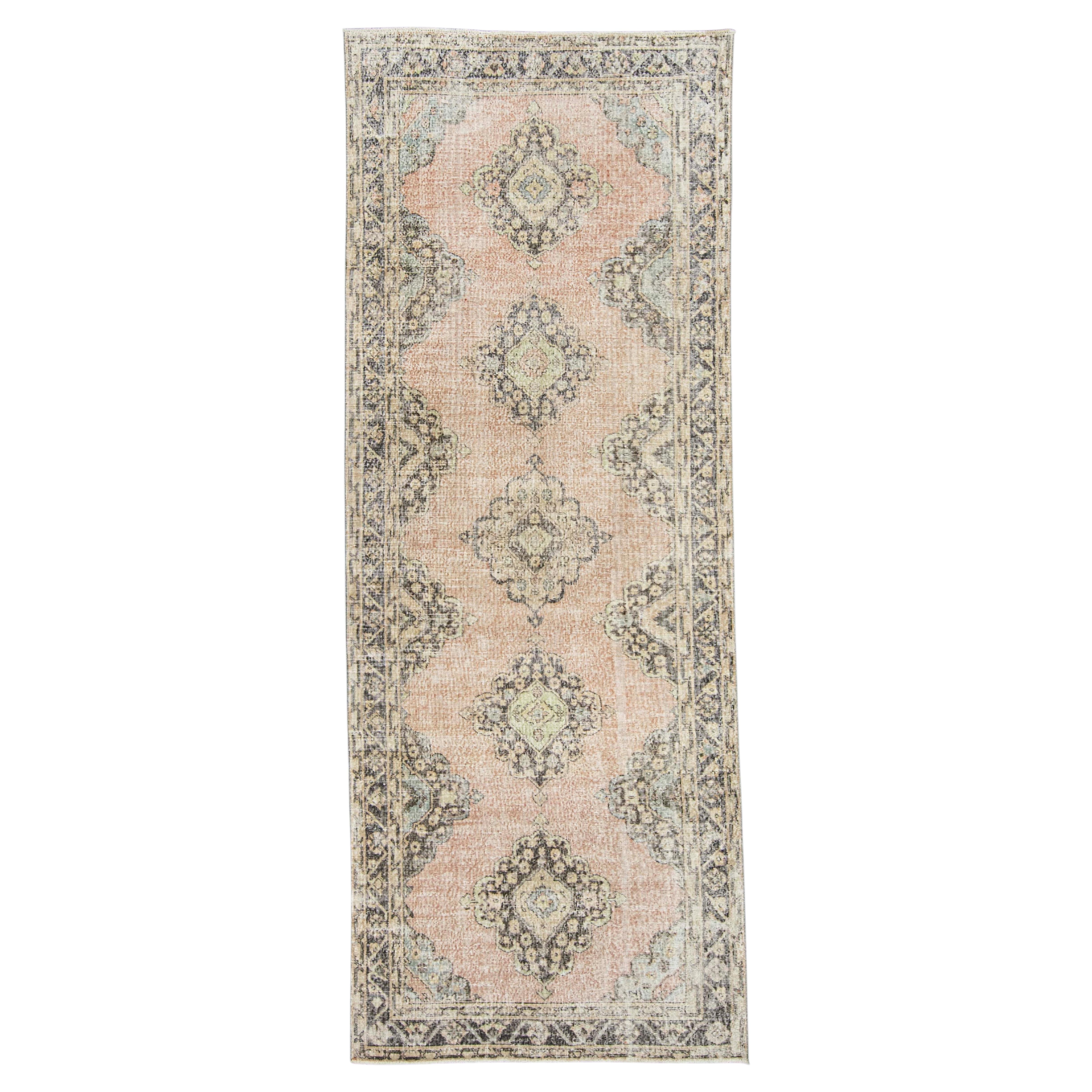 Turkish Vintage Rug  4'8" x 12' #21393 For Sale
