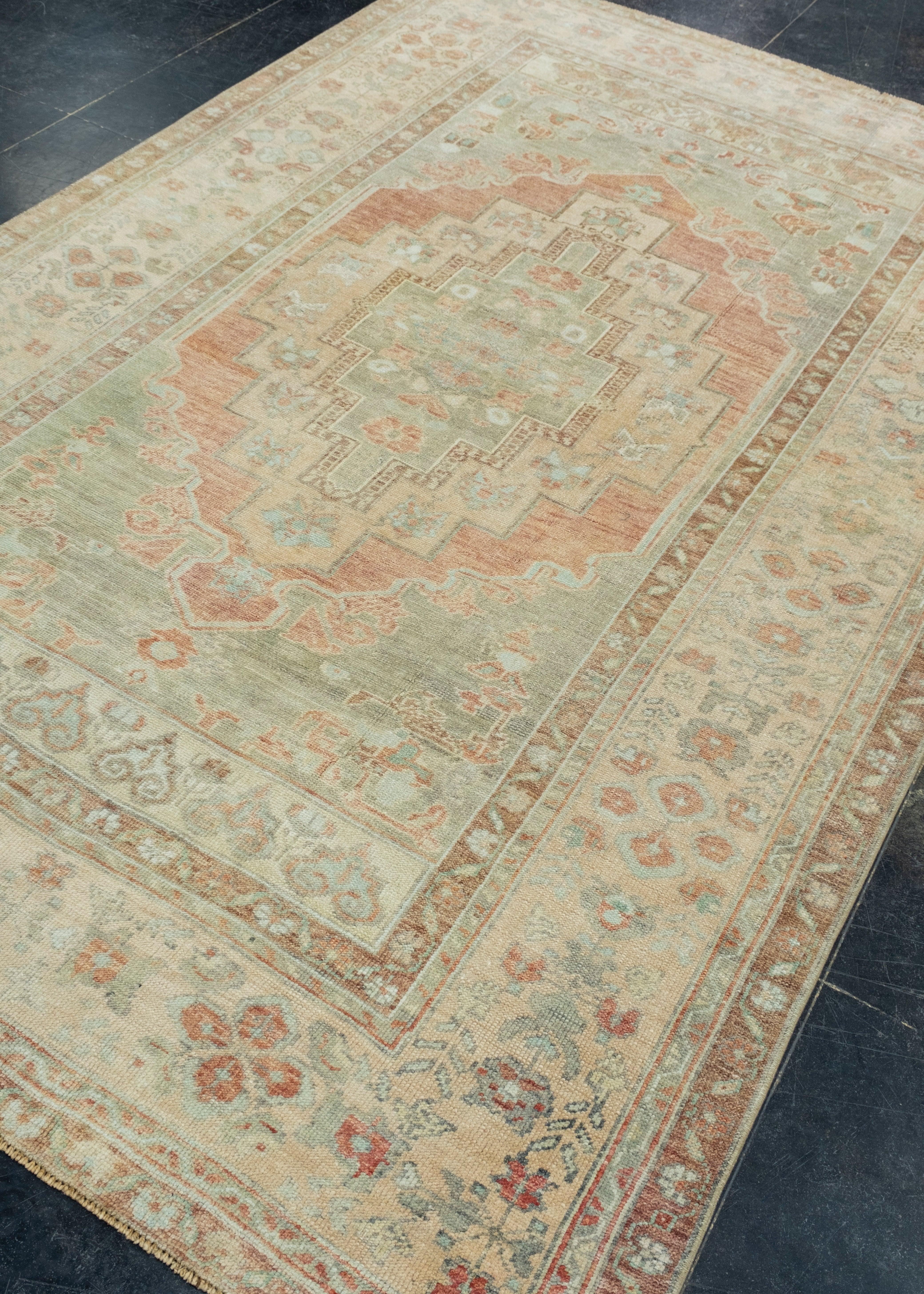Annodato a mano Tappeto Vintage Turco 5'5