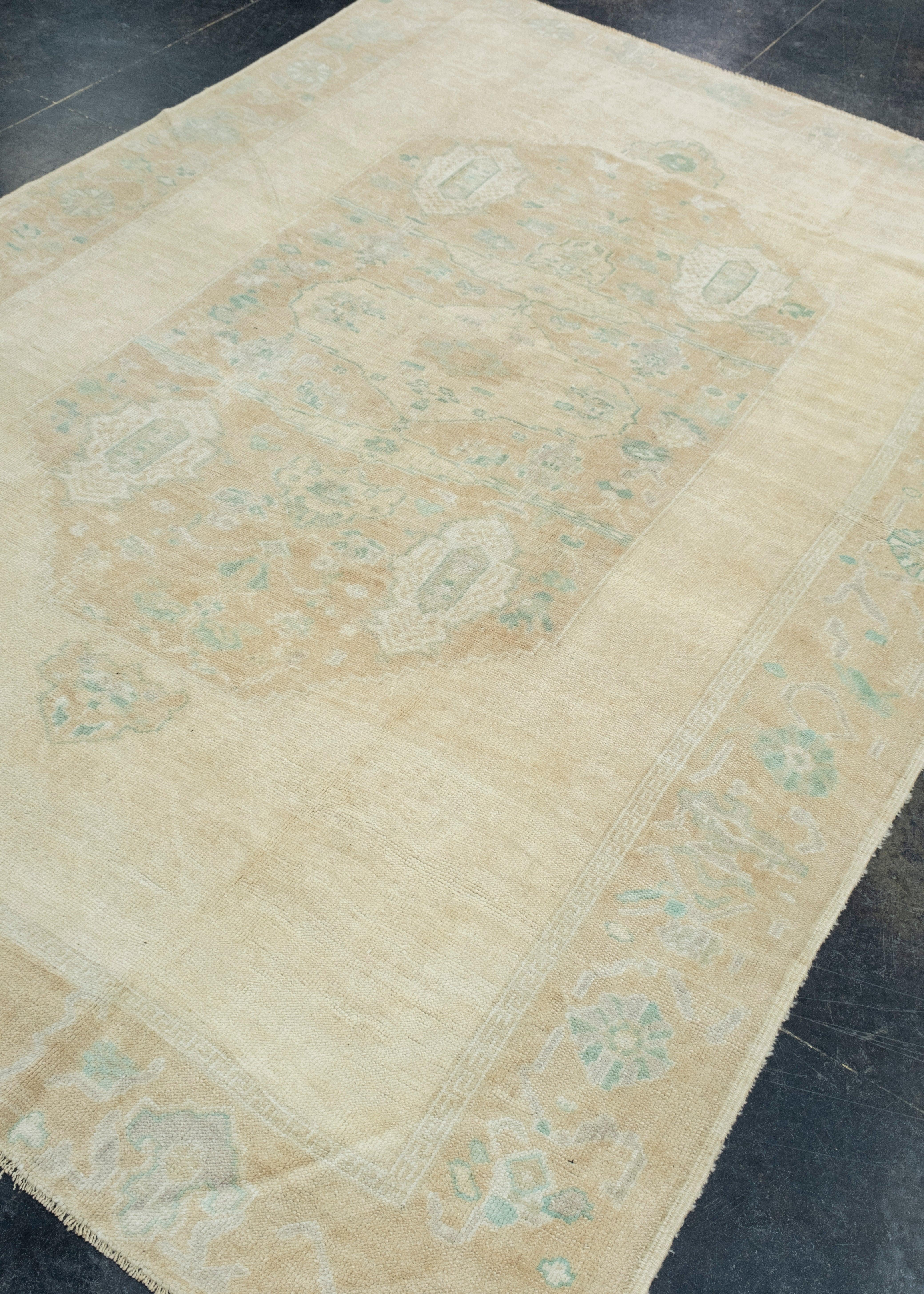 Annodato a mano Tappeto Vintage Turco 5'7