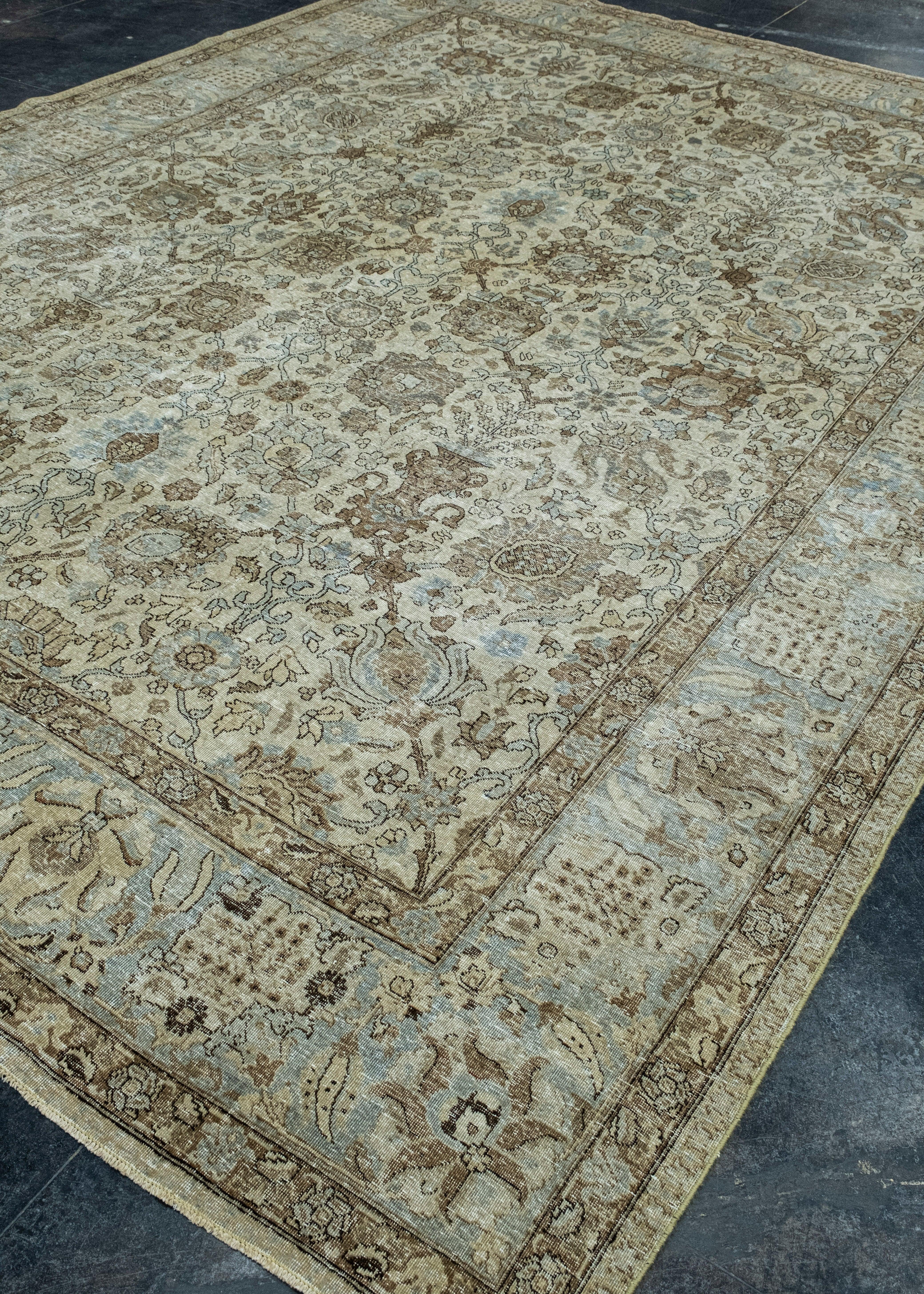 Annodato a mano Tappeto Vintage Turco 9' x 12'3