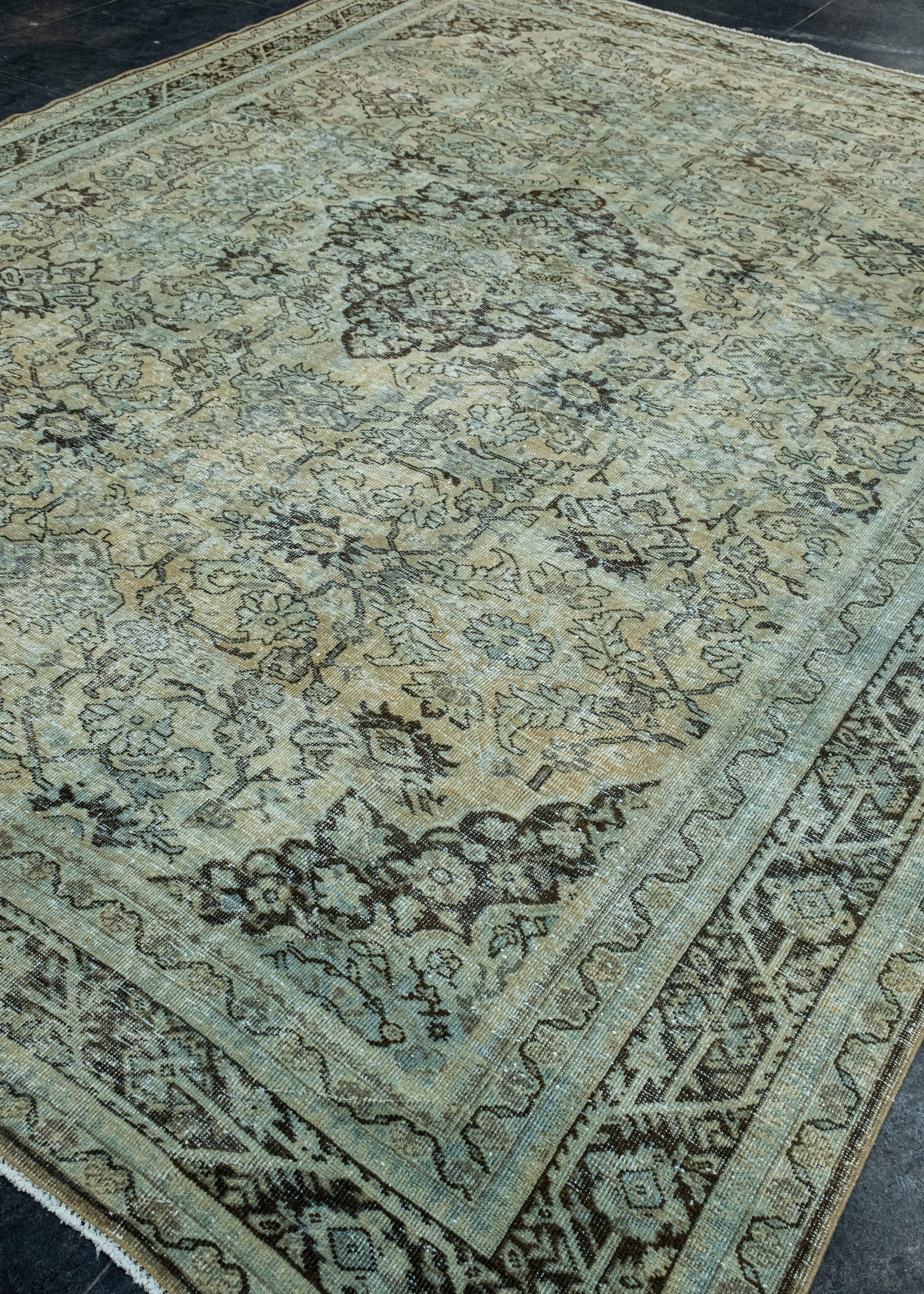 Annodato a mano Tappeto Vintage Turco 9'4
